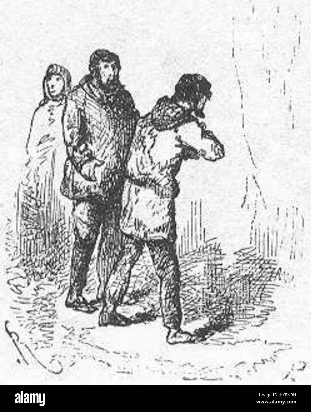 „The Field of Ice“ von Riou und Montaut fängt ein kaltes, weitläufiges Eisfeld ein, mit einer dramatischen Atmosphäre, die an die raue und krasse Schönheit gefrorener Landschaften erinnert und die romantische Darstellung der Extreme der Natur widerspiegelt. Stockfoto