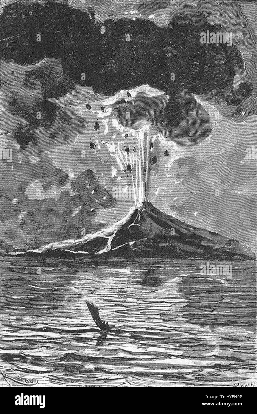 „The Field of Ice“ von Riou und Montaut ist eine Darstellung einer dramatischen eisbedeckten Landschaft. Das Kunstwerk fängt die krasse Schönheit des gefrorenen Geländes ein und konzentriert sich auf die kalte, einsame Umgebung, die ein Gefühl der Isolation und der Härte der Natur weckt. Stockfoto