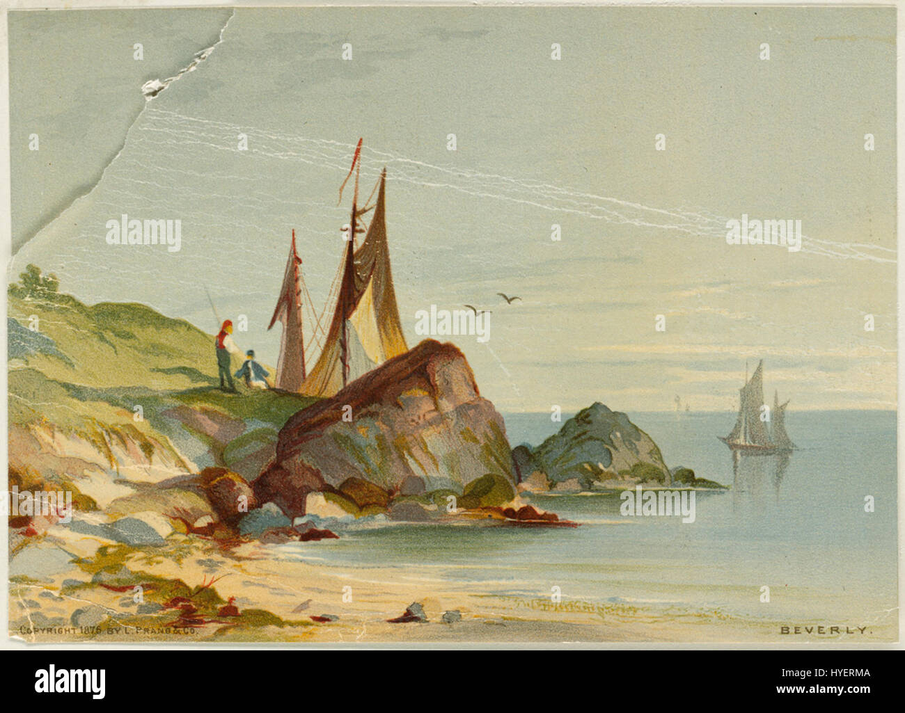 Das Bild von Beverly aus der Boston Public Library fängt die architektonische Schönheit und historische Bedeutung des Gebäudes ein, eines der wichtigsten Wahrzeichen der Stadt. Die Bibliothek ist bekannt für ihr großes Design und ihre kulturelle Rolle in Boston. Stockfoto