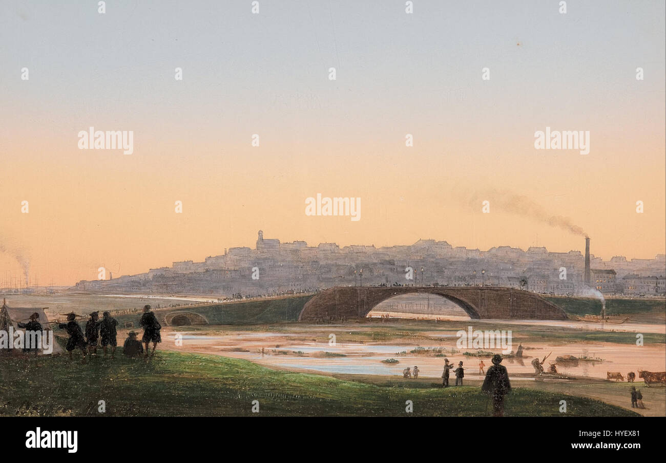 Ludwig Becker Melbourne aus über das Yarra Google Art Project Stockfoto