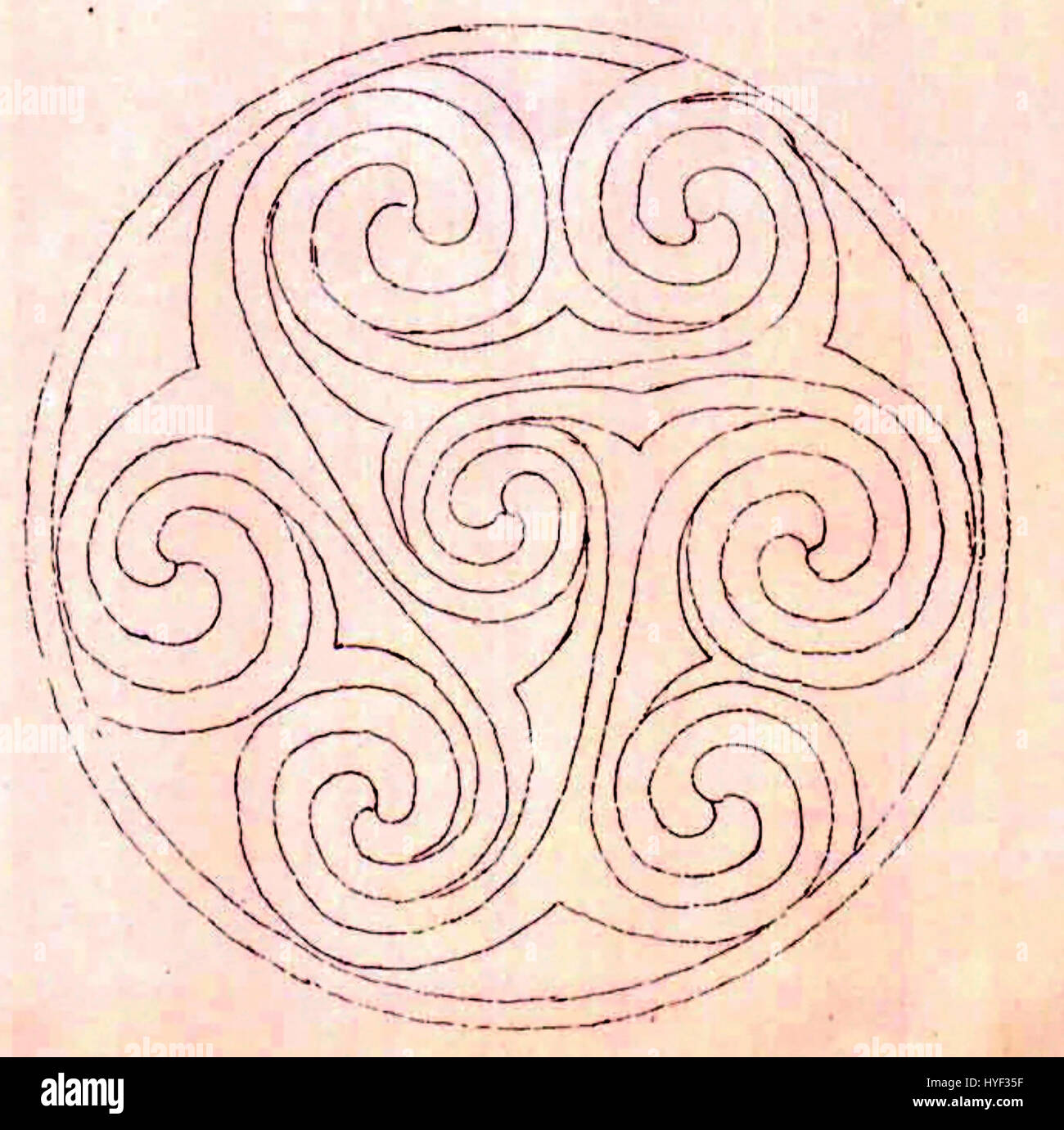 „Nigg Stone Detail“ von Petley ist eine detaillierte Darstellung einer Steinschnitzerei oder -Gravur aus dem Jahr 1812. Dieses Kunstwerk spiegelt Steinkunst aus dem frühen 19. Jahrhundert wider und konzentriert sich auf Textur und historischen Kontext. Stockfoto