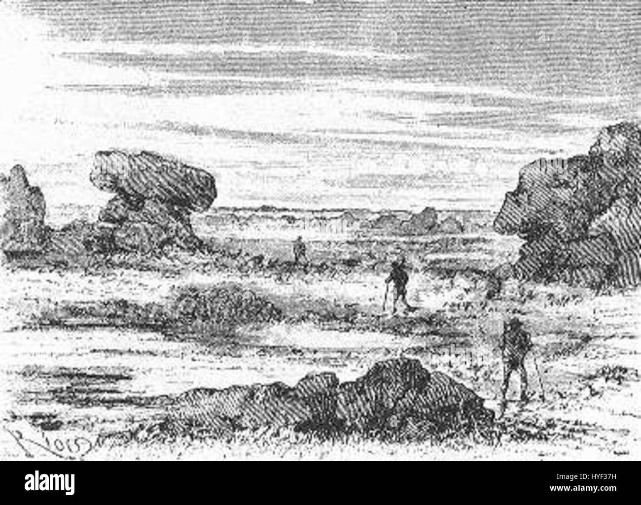 „The Field of Ice“ von Riou und Montaut fängt eine krasse, gefrorene Landschaft ein. Die Arbeit konzentriert sich auf die kalte Umgebung und dramatische visuelle Kontraste, wobei die Weite des eisigen Geländes ein Gefühl der Verödung vermittelt. Stockfoto