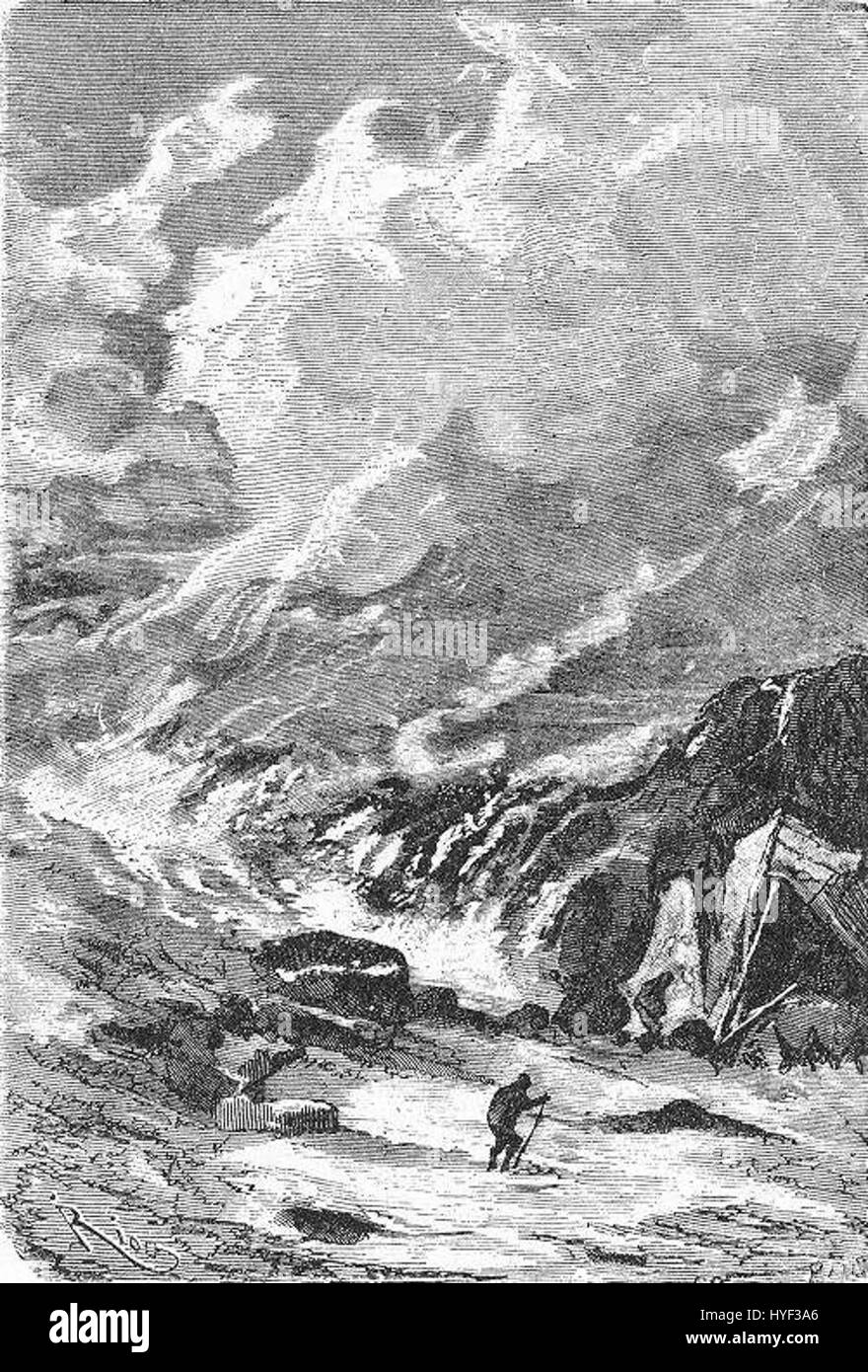 Das Eisfeld von Riou und Montaut ist eine dramatische Illustration eines bedeutenden Ereignisses in der russischen Geschichte, der Schlacht auf dem Eis (1242), die zwischen den Streitkräften Alexander Newskis und den Deutschen Rittern stattfand. Das Gemälde zeigt die Intensität und den Heldentum dieser legendären Schlacht. Stockfoto