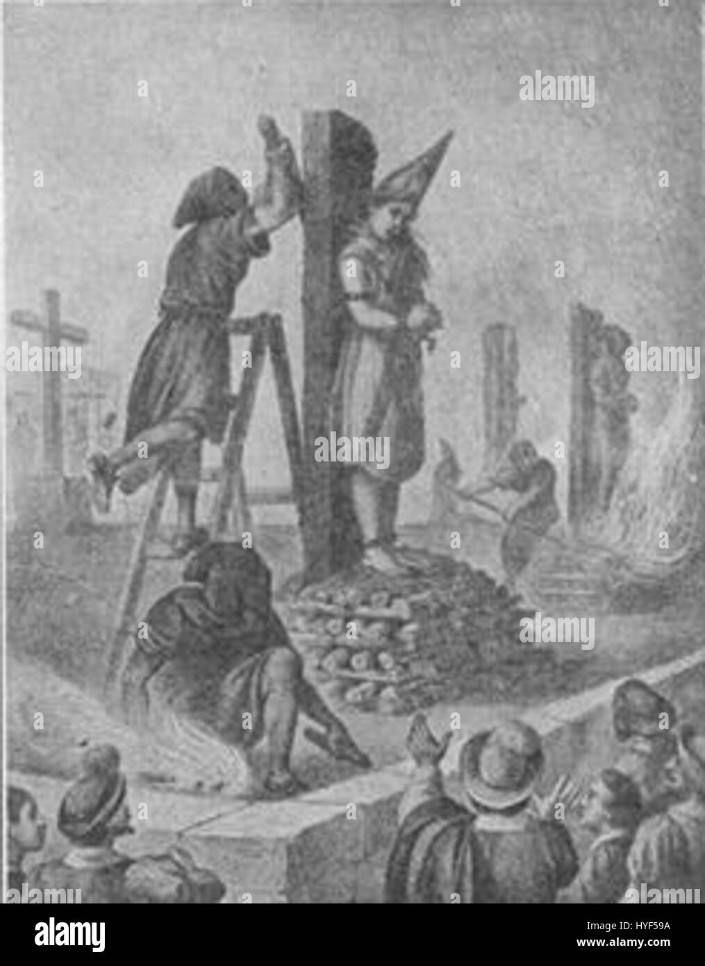 Die Hinrichtung von Mariana de Carabajal war ein historisches Ereignis, das im Spanien des 17. Jahrhunderts stattfand. Sie wurde der Ketzerei und Hexerei beschuldigt, und ihr Prozess und ihre Hinrichtung sind bedeutend im Kontext der spanischen Inquisitionsgeschichte. Stockfoto Die Hinrichtung von Mariana de Carabajal war ein historisches Ereignis, das im Spanien des 17. Jahrhunderts stattfand. Sie wurde der Ketzerei und Hexerei beschuldigt, und ihr Prozess und ihre Hinrichtung sind bedeutend im Kontext der spanischen Inquisitionsgeschichte. Stockfoto