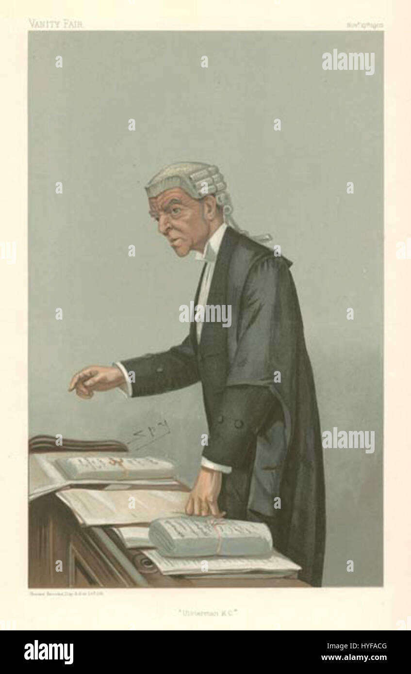 Eine Karikatur von Sir Robert Alfred McCall, KCVO, KC, einem Ulsterman und Königlichen Anwalt, von „Spy“ Leslie Ward, 1903. Stockfoto