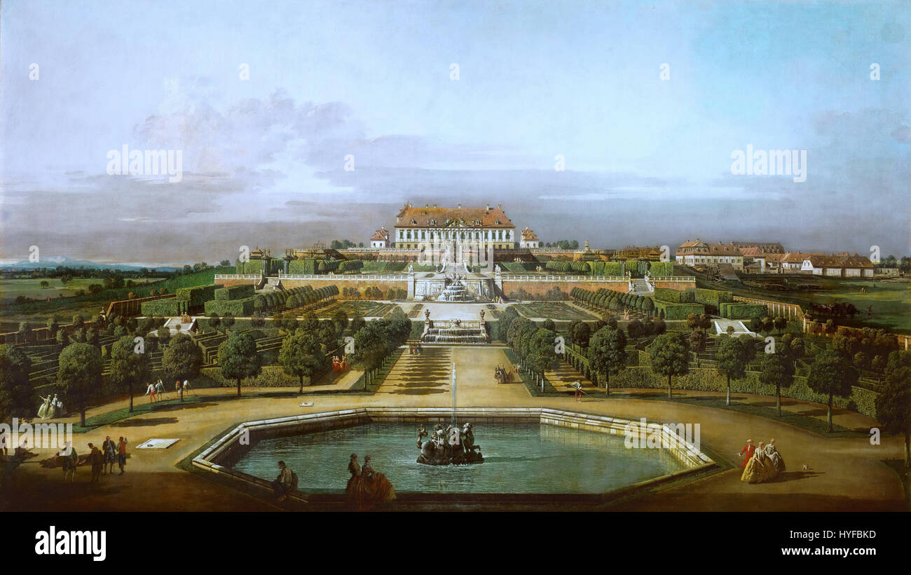 „Canaletto (I) 063“ bezieht sich wahrscheinlich auf ein Gemälde des venezianischen Künstlers Canaletto, das eine Landschaft oder Stadtlandschaft in seinem charakteristischen Stil darstellt. Das Stück betont architektonische Details und die Schönheit venezianischer Szenen. Stockfoto