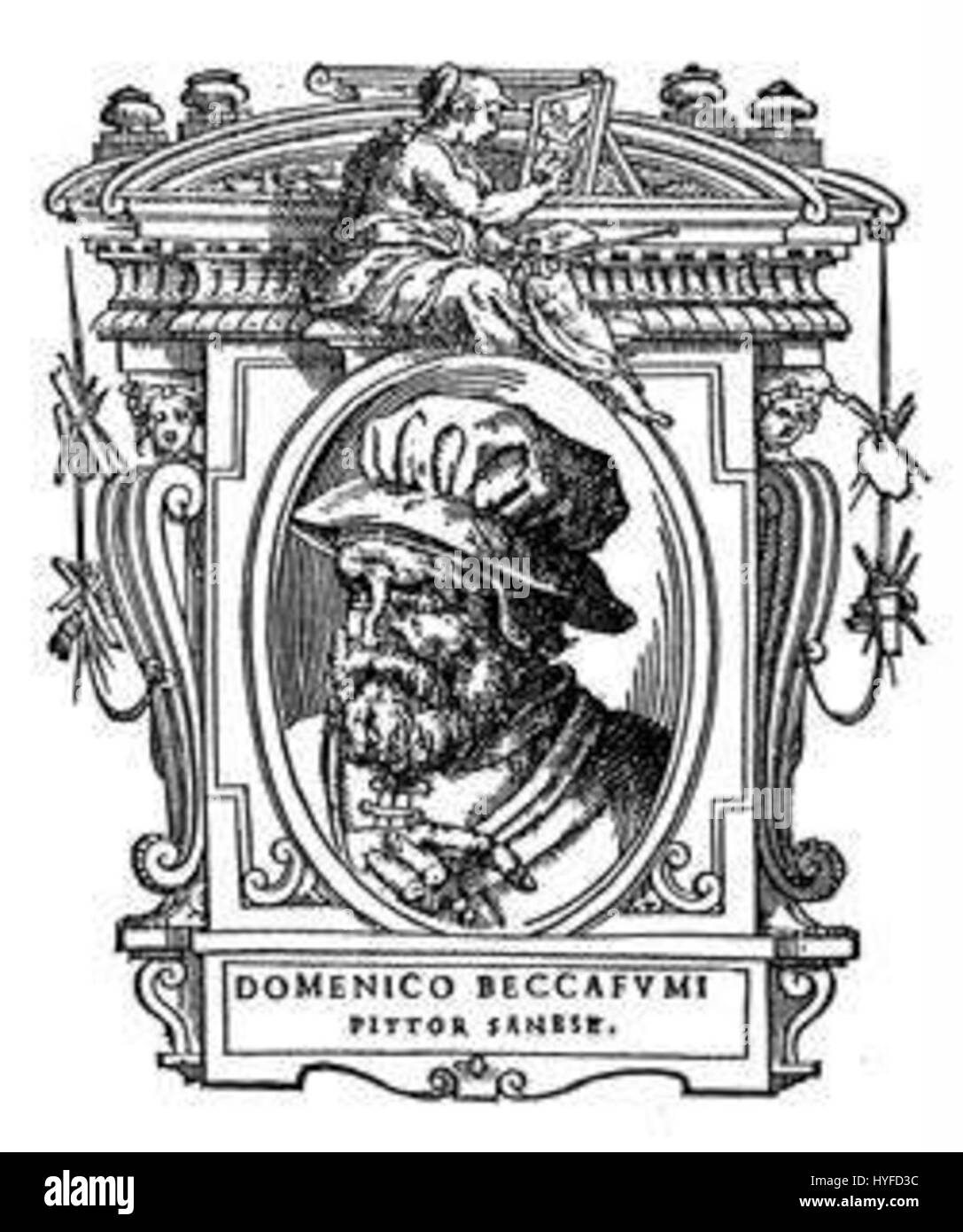 Domenico Beccafumis „130 le Vite“ ist ein Kunstwerk mit einer Gruppe von Figuren oder allegorischen Darstellungen. Beccafumi, bekannt für seinen manieristischen Stil, integriert dynamische Figuren und ungewöhnliche Proportionen, die für seinen künstlerischen Ansatz charakteristisch sind, in die Erstellung von detailreichen und dramatischen Kompositionen. Stockfoto