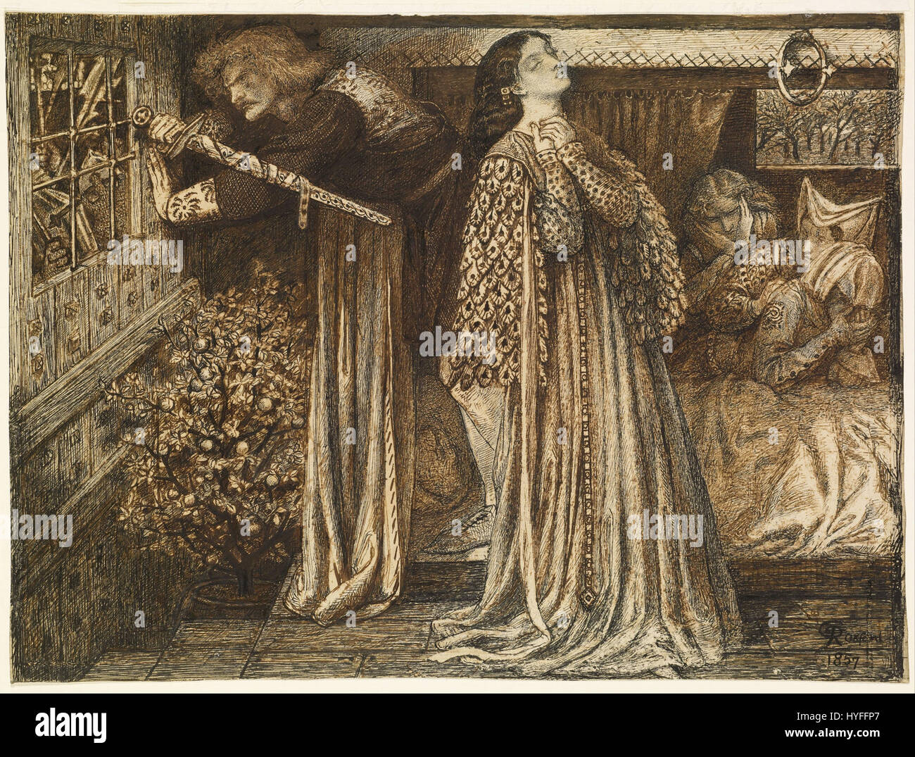 Dante Gabriel Rossetti Sir Lancelot in der Königin Kammer Google Art Project Stockfoto