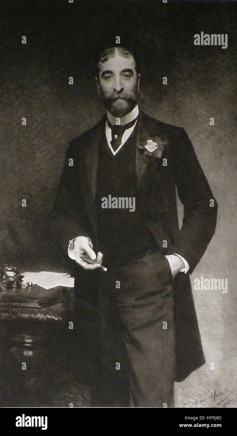 Aime Morots Gemälde „Monsieur Eugenidi“ von 1895 ist eine Figur, die wahrscheinlich im Kontext der französischen Gesellschaft während des späten 19. Jahrhunderts spielt. Morots Stil verbindet Realismus mit detaillierter Aufmerksamkeit auf die Charakterdarstellung und fängt das Wesen des Motivs ein. Stockfoto