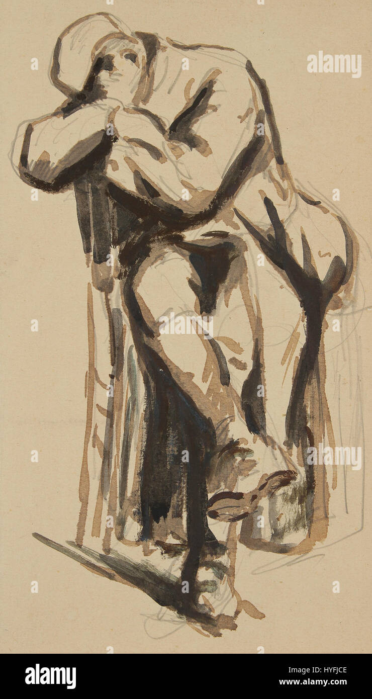 Luce Maximiliens „Etude de soldat (I)“ ist eine Studie eines Soldaten, die mit Präzision und Liebe zum Detail gemacht wurde. Diese Arbeit betont die physische Form und Haltung des Motivs und erforscht das militärische Leben anhand eines fokussierten Porträts. Stockfoto
