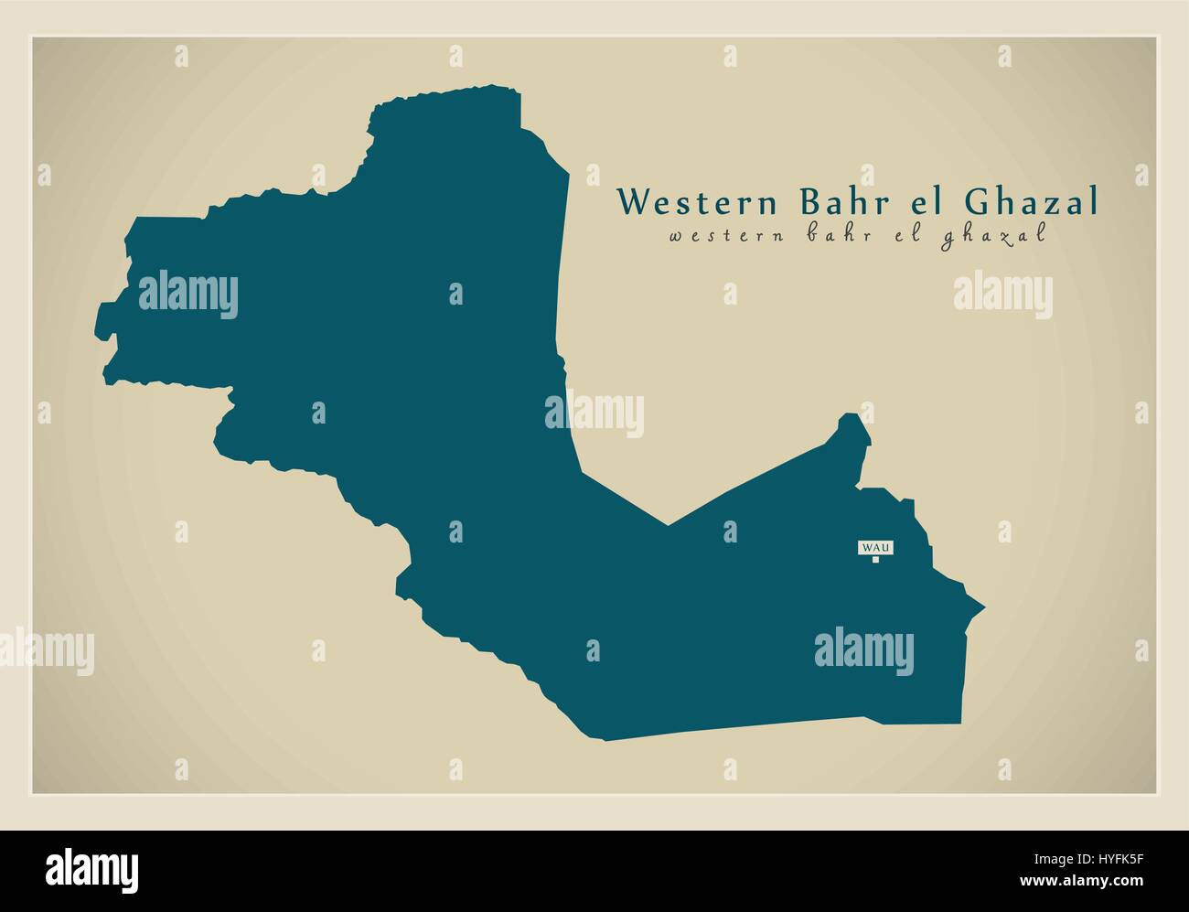 Moderne Karte - Western Bahr El Ghazal SS Stock Vektor