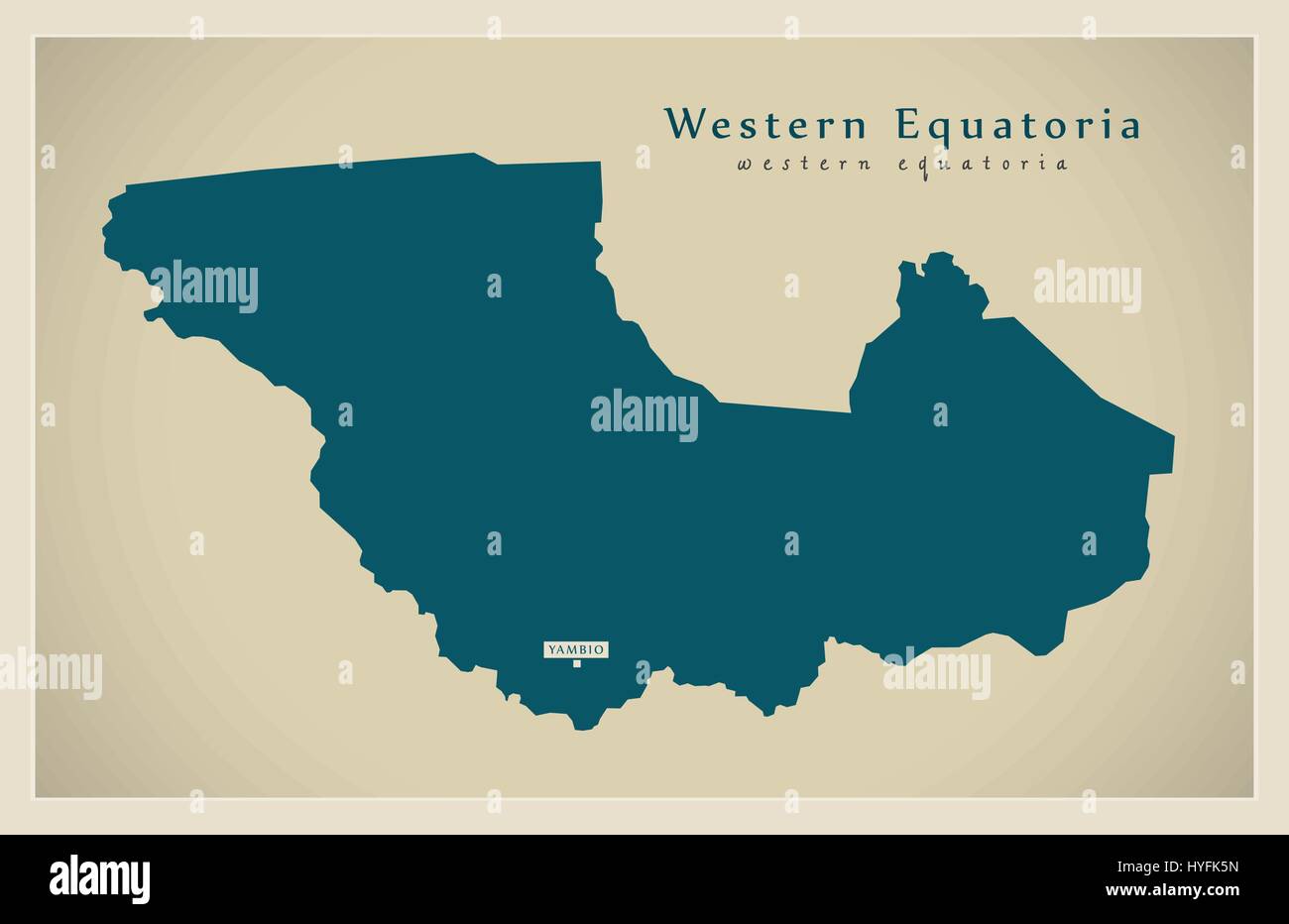 Moderne Karte - Western Equatoria SS Stock Vektor