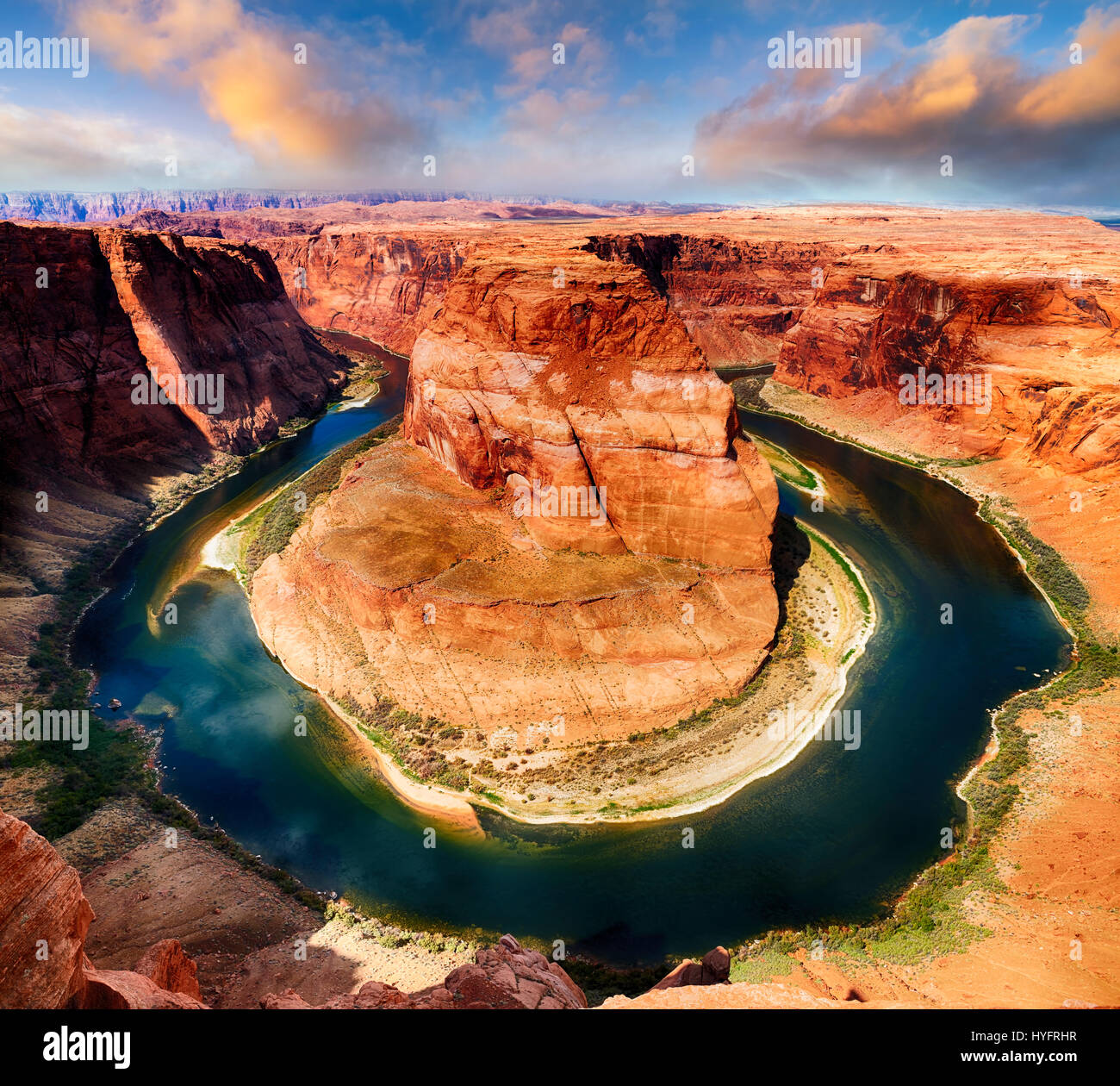 Ansicht des berühmten Horse Shoe Bend in Utah, USA Stockfoto