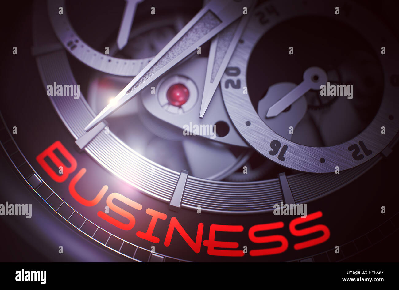 Business Fashion-Armbanduhr-Mechanismus. 3D. Stockfoto