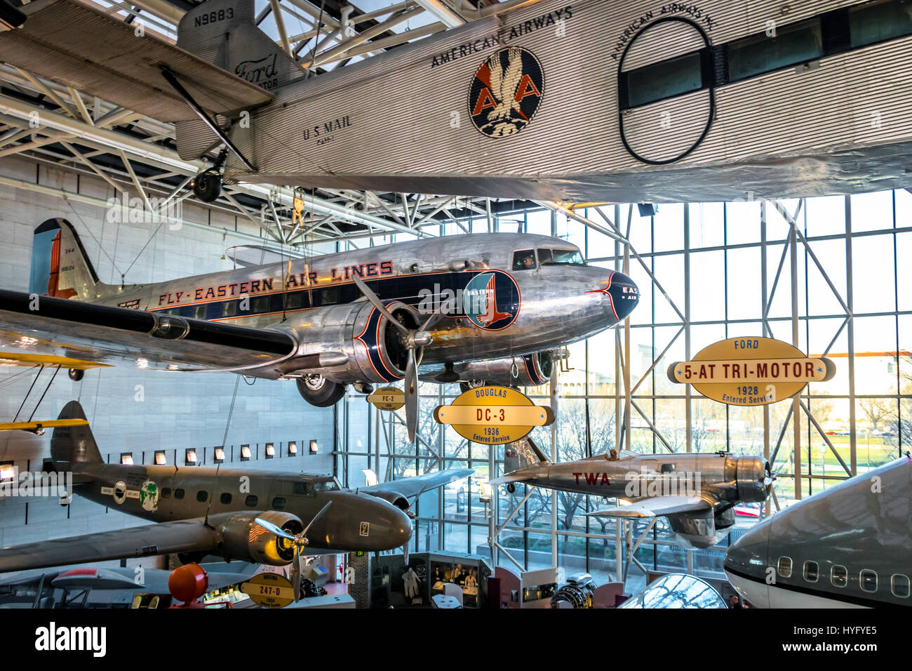Innenraum des National Air and Space Museum der Smithsonian Institution, Washington, D.C., USA Stockfoto