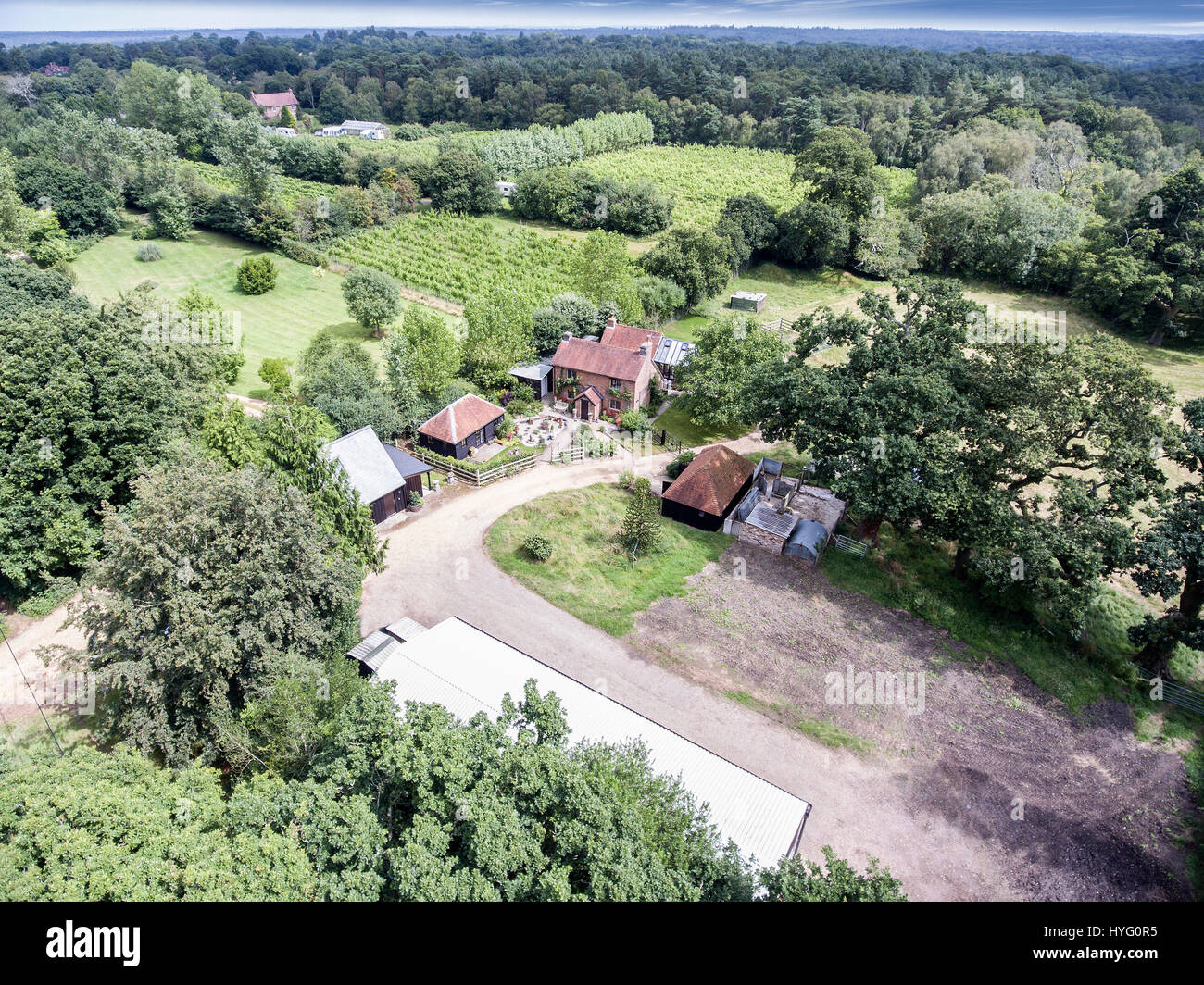 Luftaufnahmen der englischen Landschaft Stockfoto