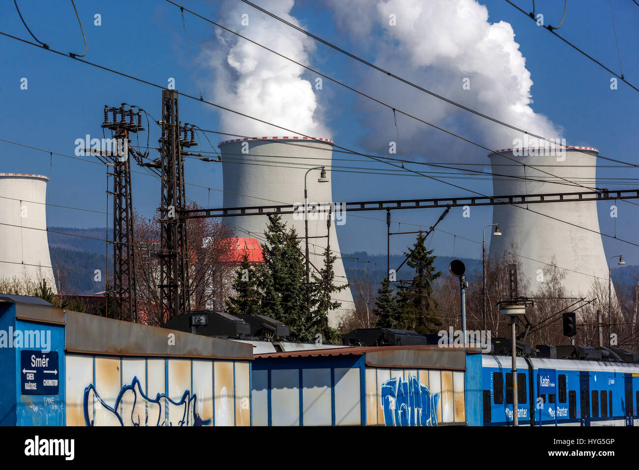 Wärmekraftwerk Prunerov, Nordböhmen Tschechische Republik, Europa Klimawandel co2-Emissionen Stockfoto