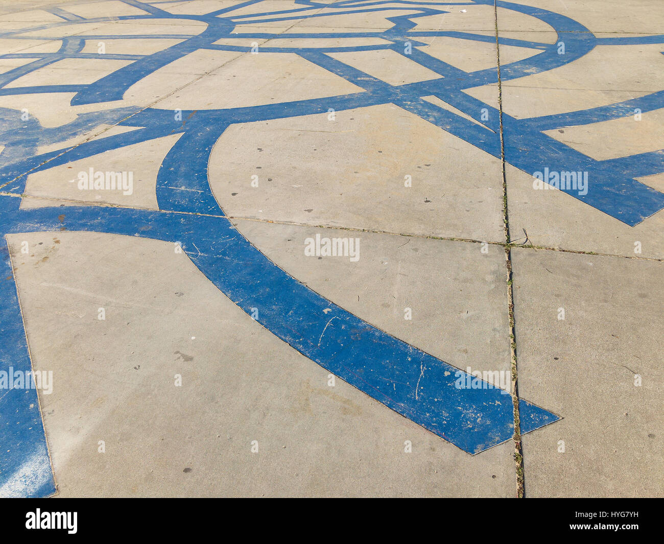 alte Fliesen Textur Hintergrund mit einem blauen Muster Stockfoto