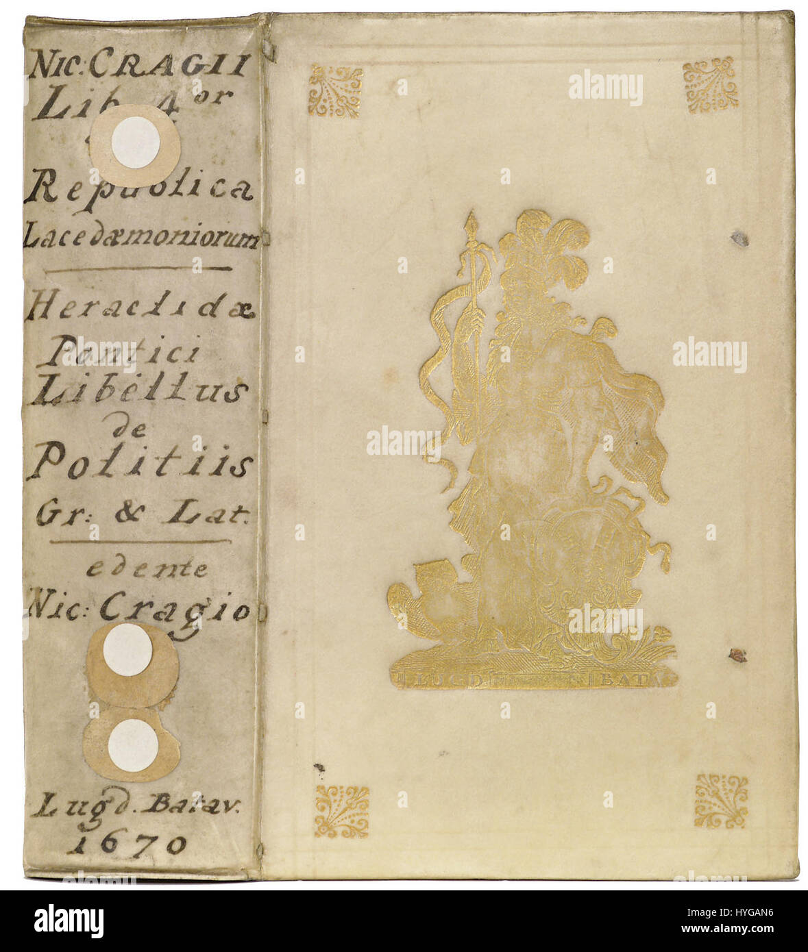 Die Band van blank perkament bezieht sich auf ein Pergamentstück aus Leiden, das durch seine historische Bedeutung und seine Verbindung zur Konb12-Sammlung bekannt ist. Stockfoto