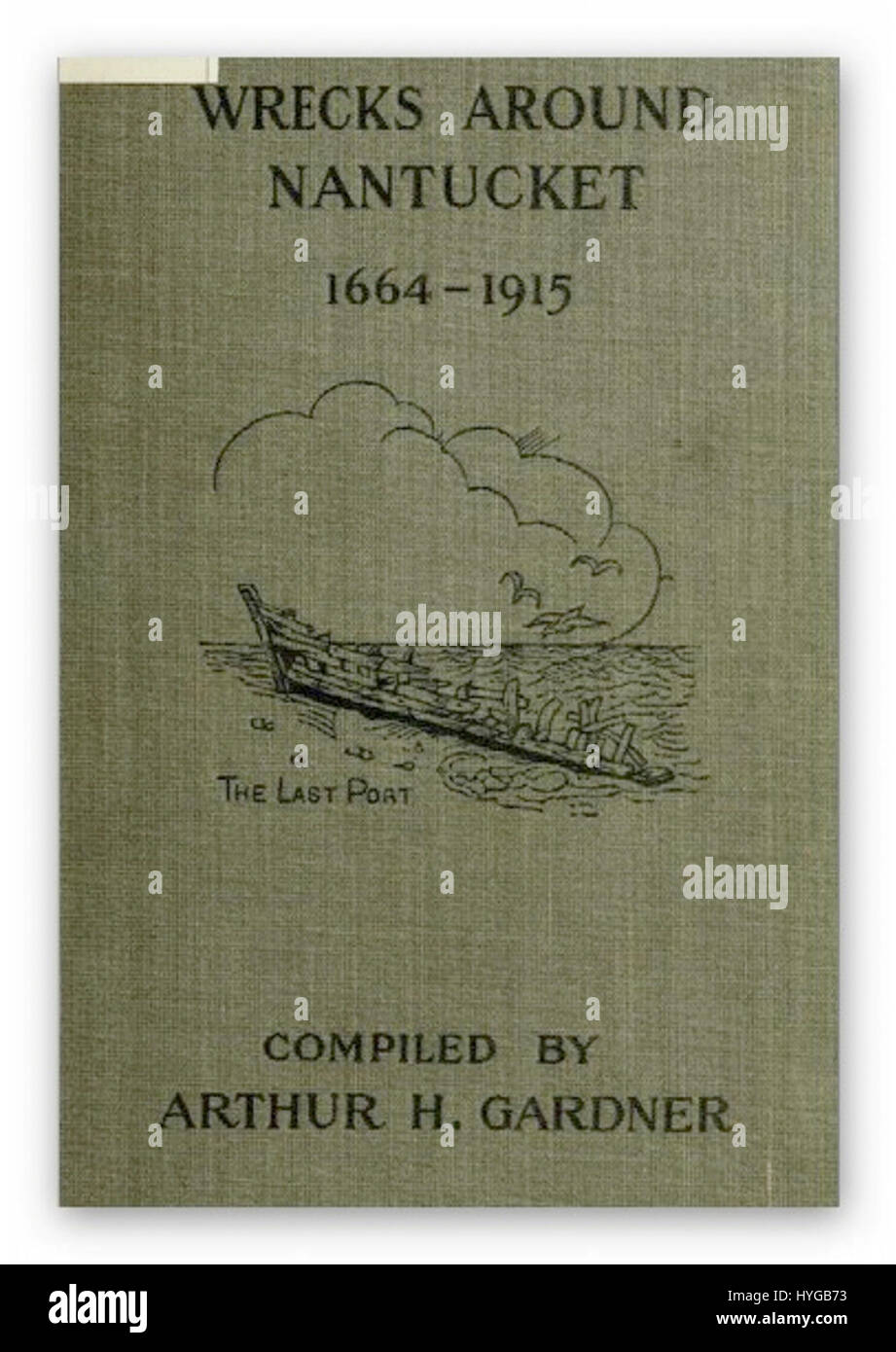 Das Gemälde *Wracks around Nantucket (1664–1915) The Last Port* von Gardner veranschaulicht die gefährliche maritime Geschichte von Nantucket und zeigt die Schiffswracks entlang der Küste über einen Zeitraum von 250 Jahren und zeigt die gefährlichen Bedingungen, denen Seeleute in der Region ausgesetzt sind. Stockfoto