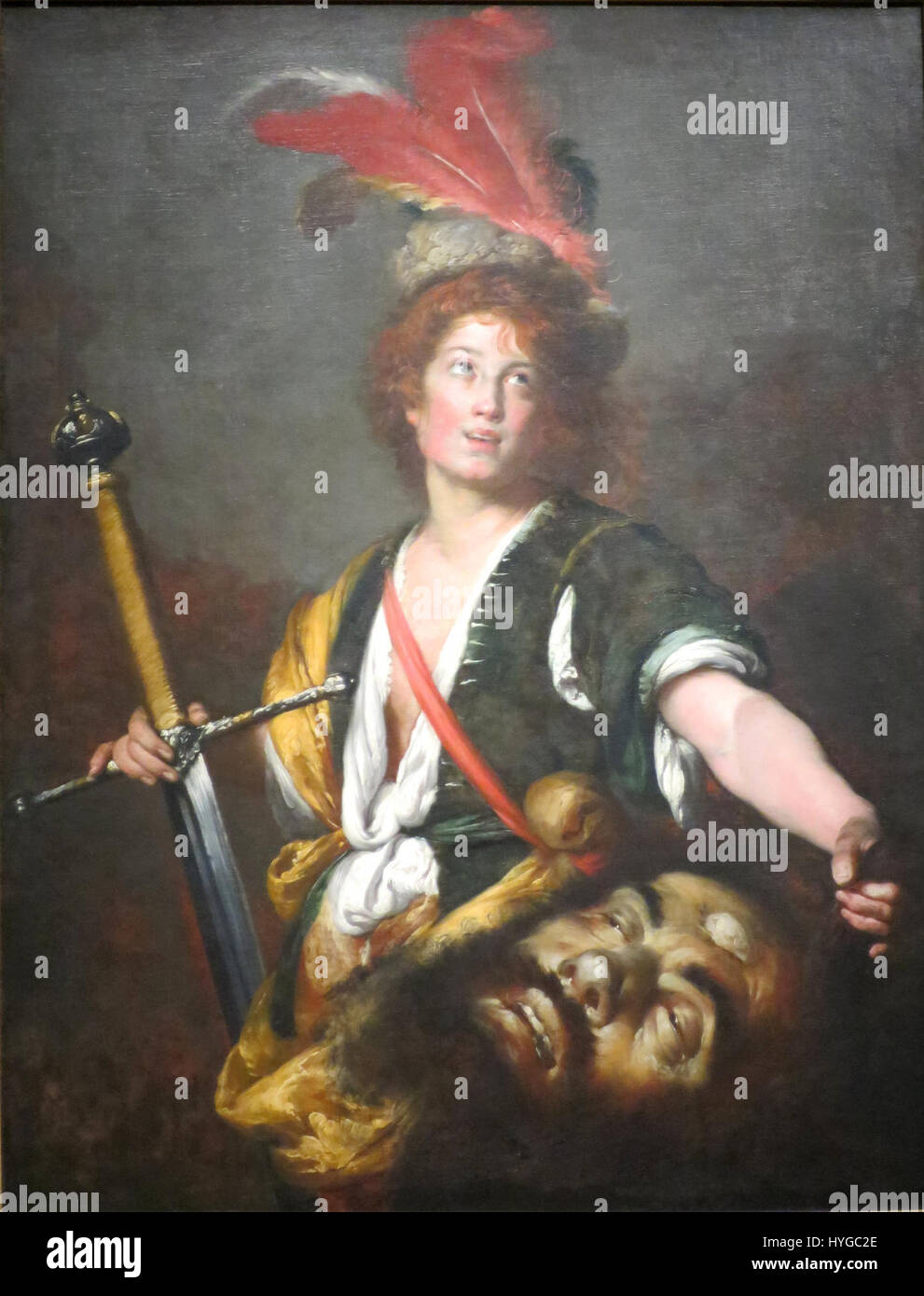 Bernardo Strozzi "David mit dem Kopf von Goliath", Öl auf Leinwand c. 1636, Cincinnati Art Museum Stockfoto