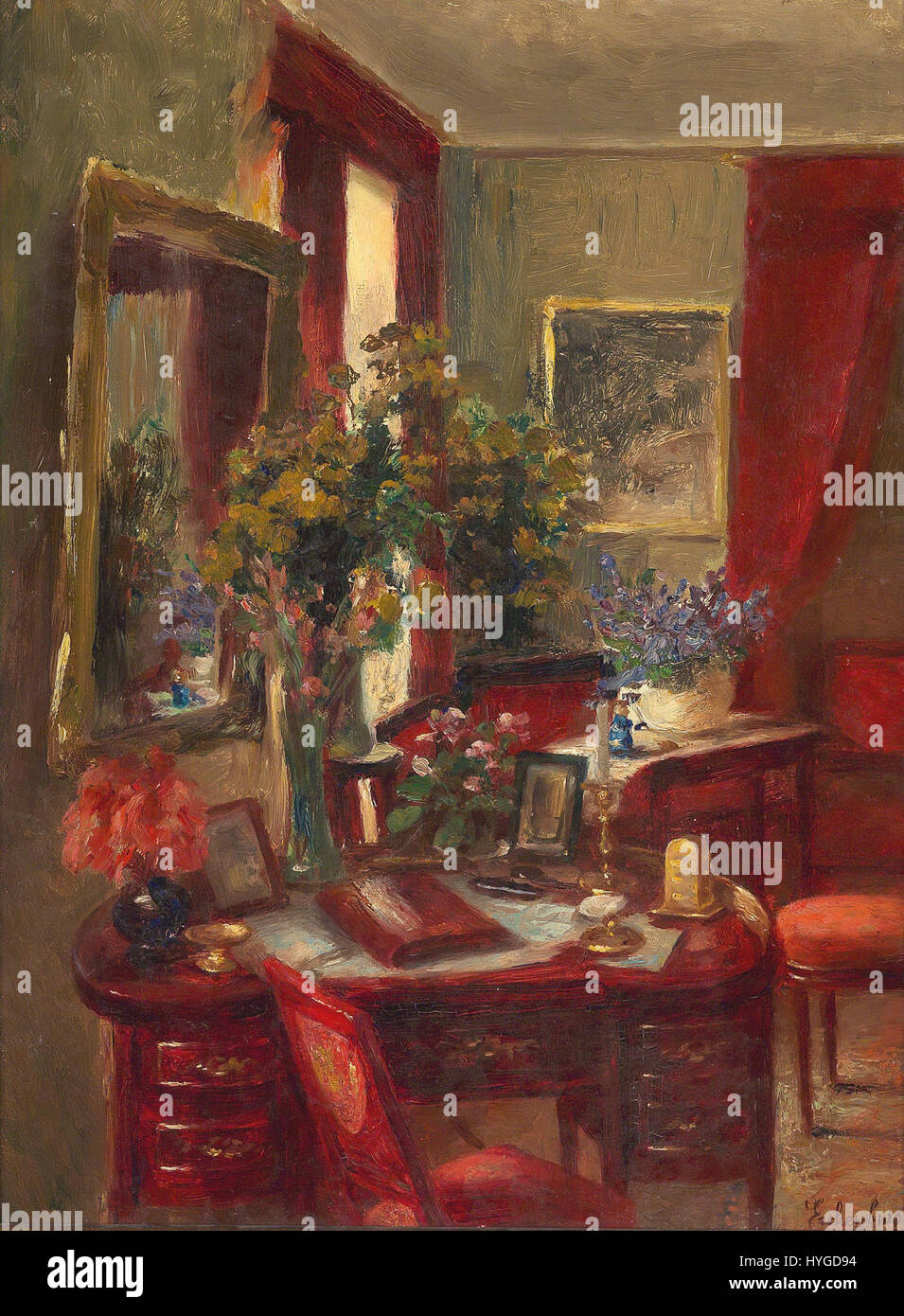 Marianne von Eschenburg, gemalt von Olga Wisinger Florian, ist ein von der Künstlerin geschaffenes Porträt, das ihre Kunst zeigt, feminine Schönheit und Anmut im späten 19. Jahrhundert in elegantem Stil festzuhalten. Stockfoto