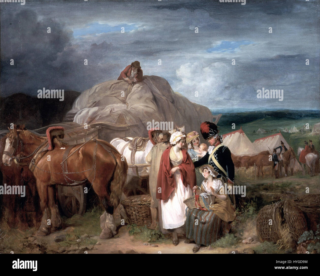Francis Wheatley Soldaten mit Land Frauen verkauften Bändern, in der Nähe von einem militärischen Lager Google Art Project Stockfoto