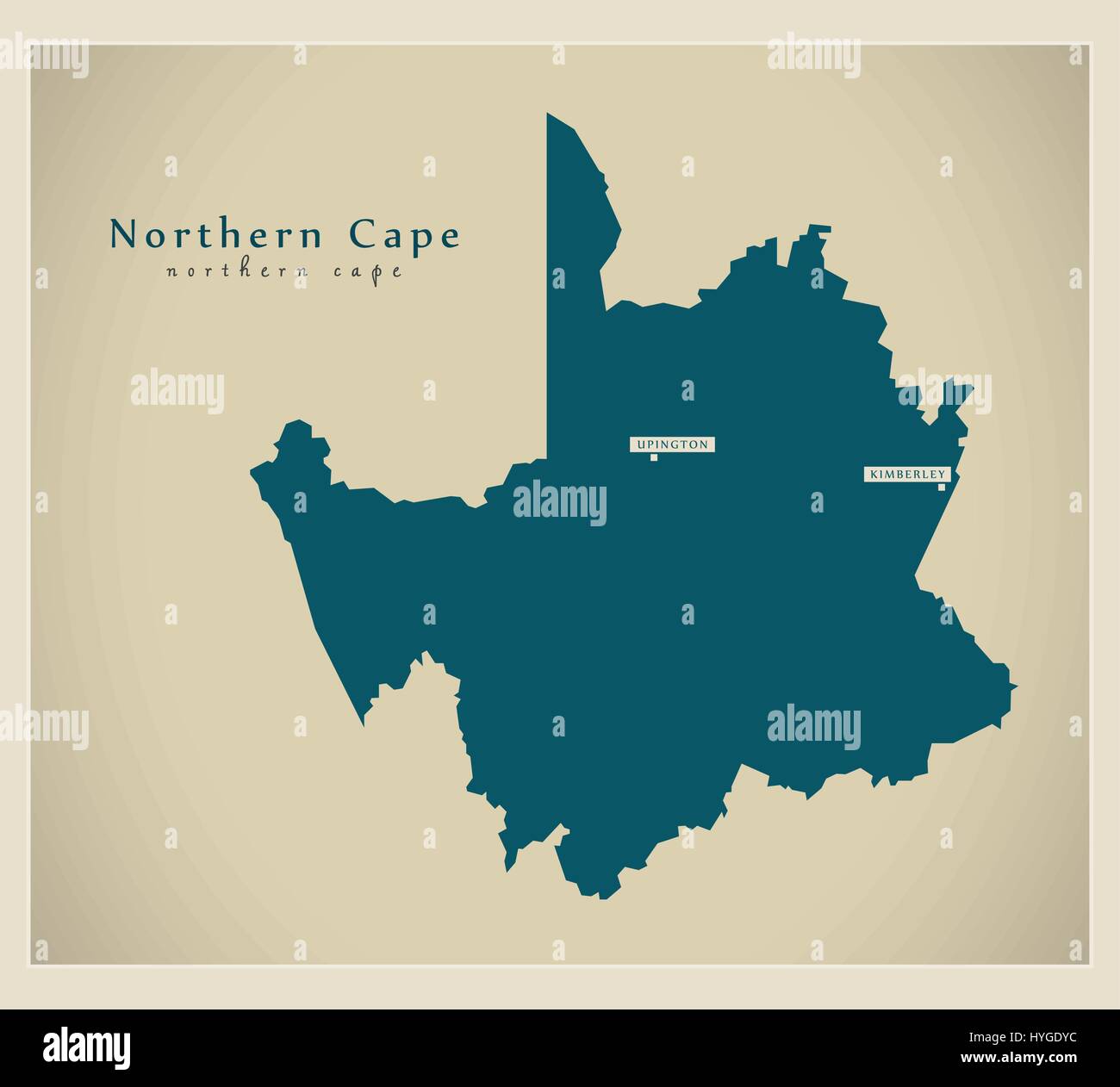 Moderne Karte - Northern Cape ZA Stock Vektor