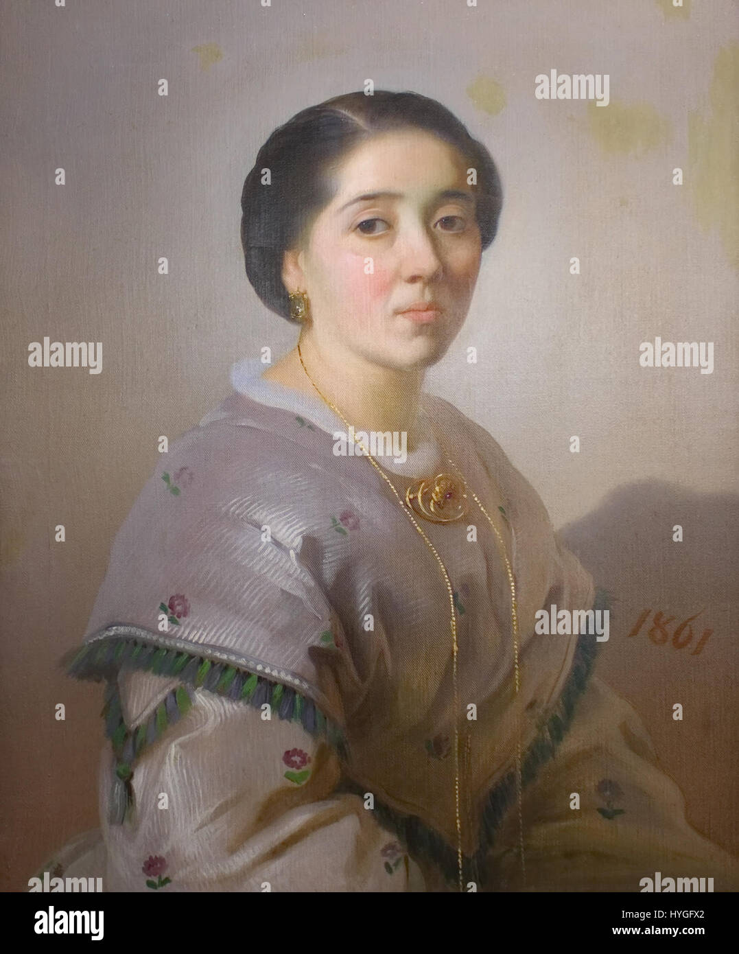 Dieses Porträt mit dem Titel „Ritratto di Barbara Guglielminetti“ fängt die Ähnlichkeit von Barbara Guglielminetti ein, ein Motiv aus Michelangelos künstlerischem Kreis. Das Werk spiegelt Michelangelos Auseinandersetzung mit Porträts während der Renaissance wider. Stockfoto