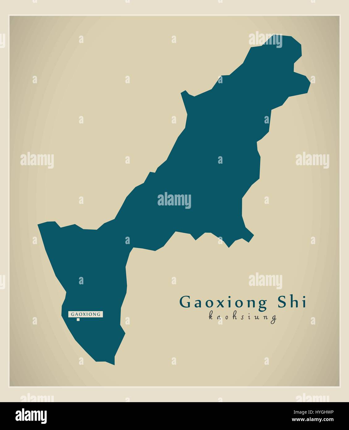Moderne Karte - Gaoxiong Shi TW Stock Vektor