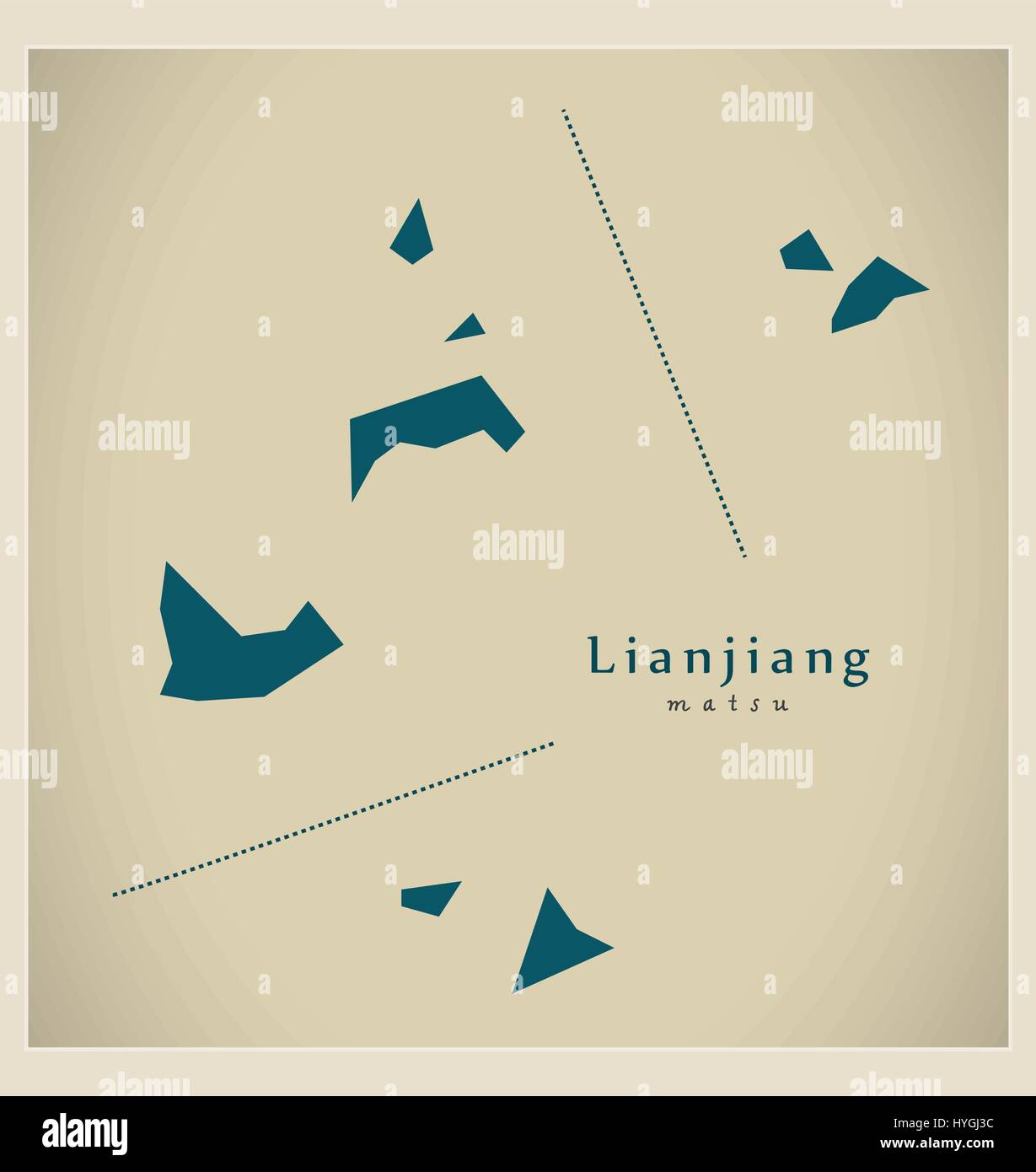 Moderne Karte - Lianjiang TW Stock Vektor