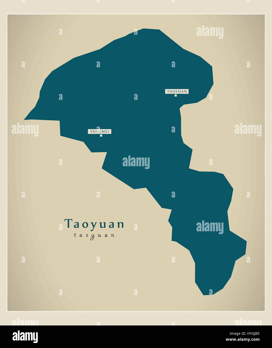 Moderne Karte - Taoyuan, TW Stock Vektor