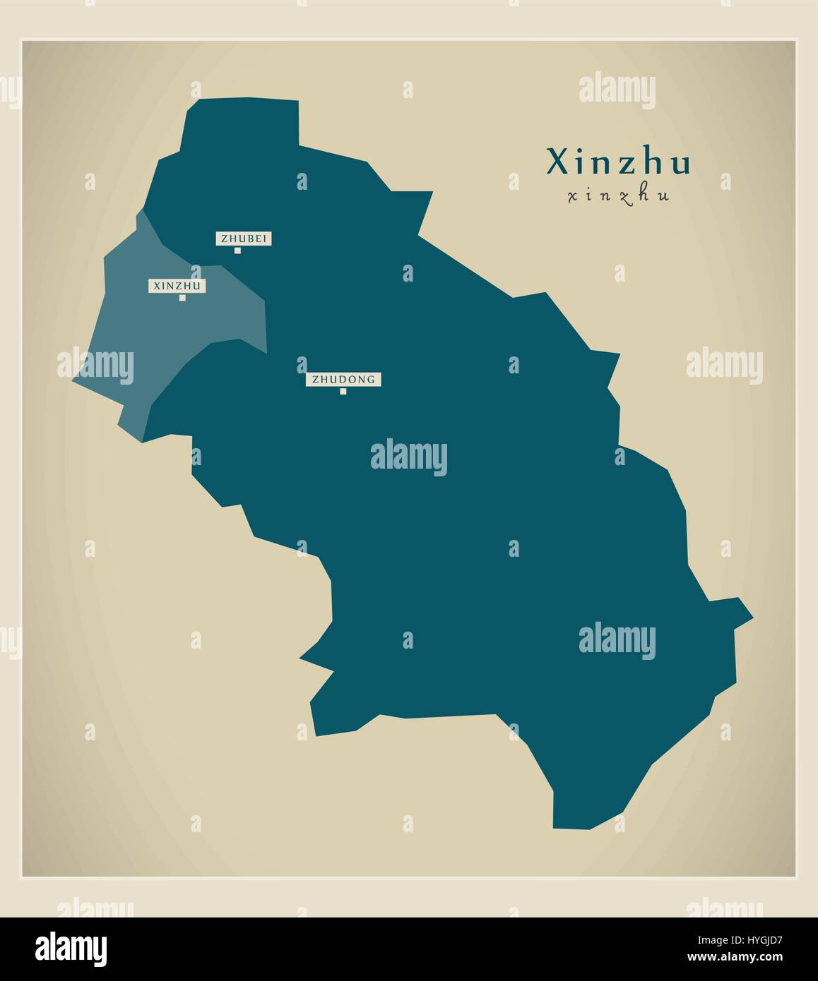 Moderne Karte - Xinzhu TW Stock Vektor