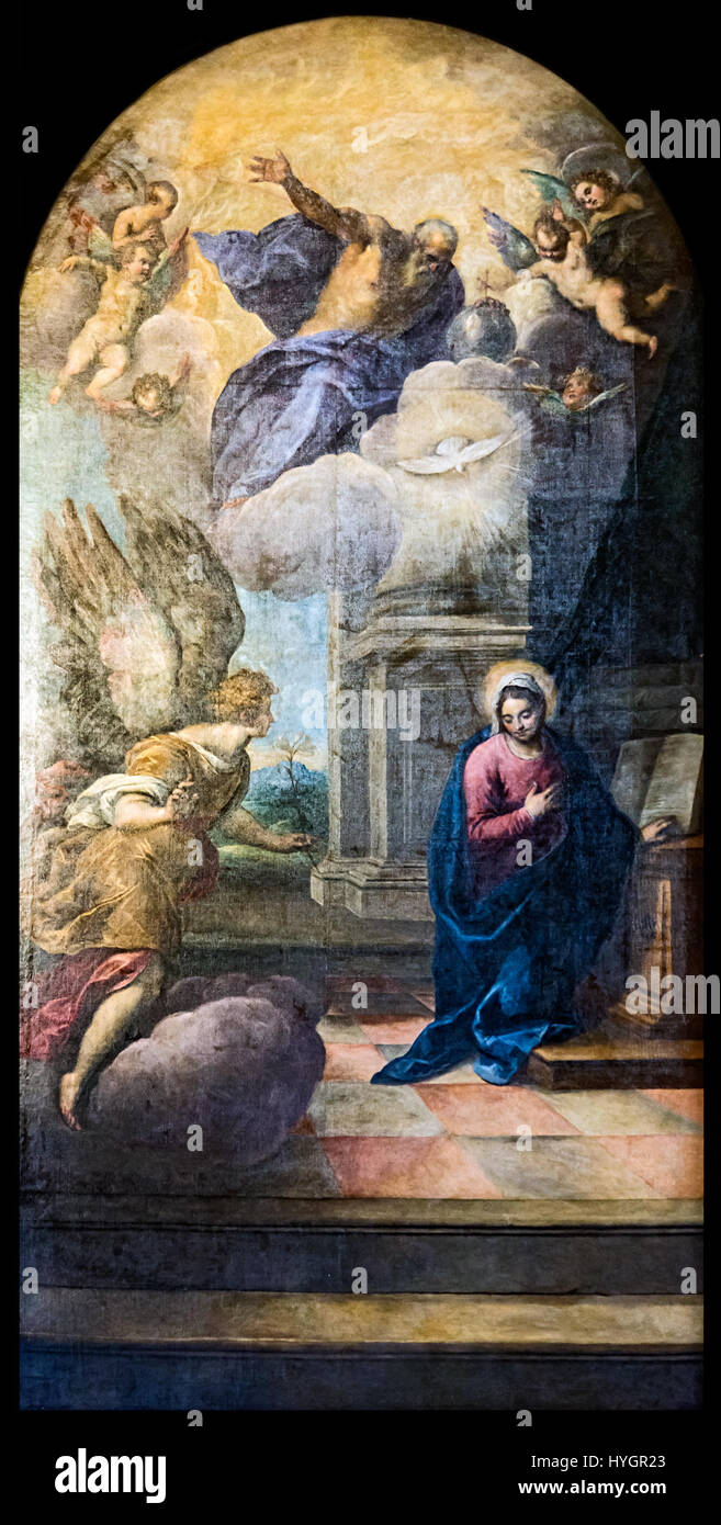 Madonna-Orto (Venedig) Chor L'Annunciazione (1590) von Jacopo Palma il Giovane (Proveniente Dalla Chiesa di Santa Maria Nuova di Vicenza) Stockfoto