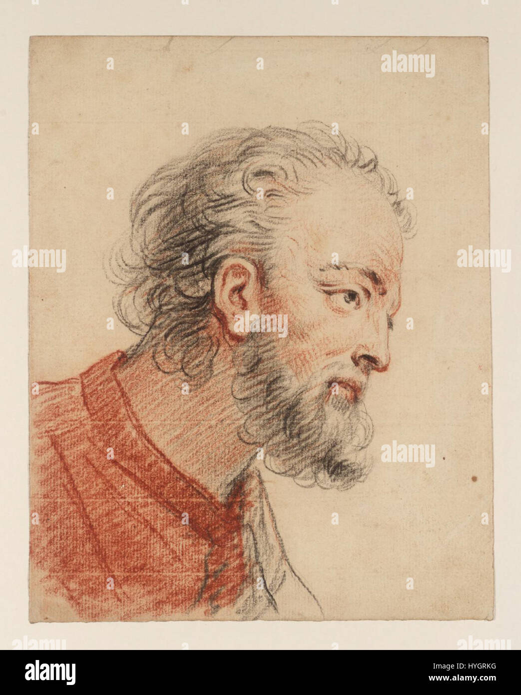 Das *Haupt des Heiligen Giles* ist ein historisches Artefakt, das eine religiöse Figur aus der christlichen Tradition darstellt. Sie bezieht sich auf die Verehrung des Heiligen Giles, der oft als Einsiedler und Schutzpatron der Armen dargestellt wird. Stockfoto