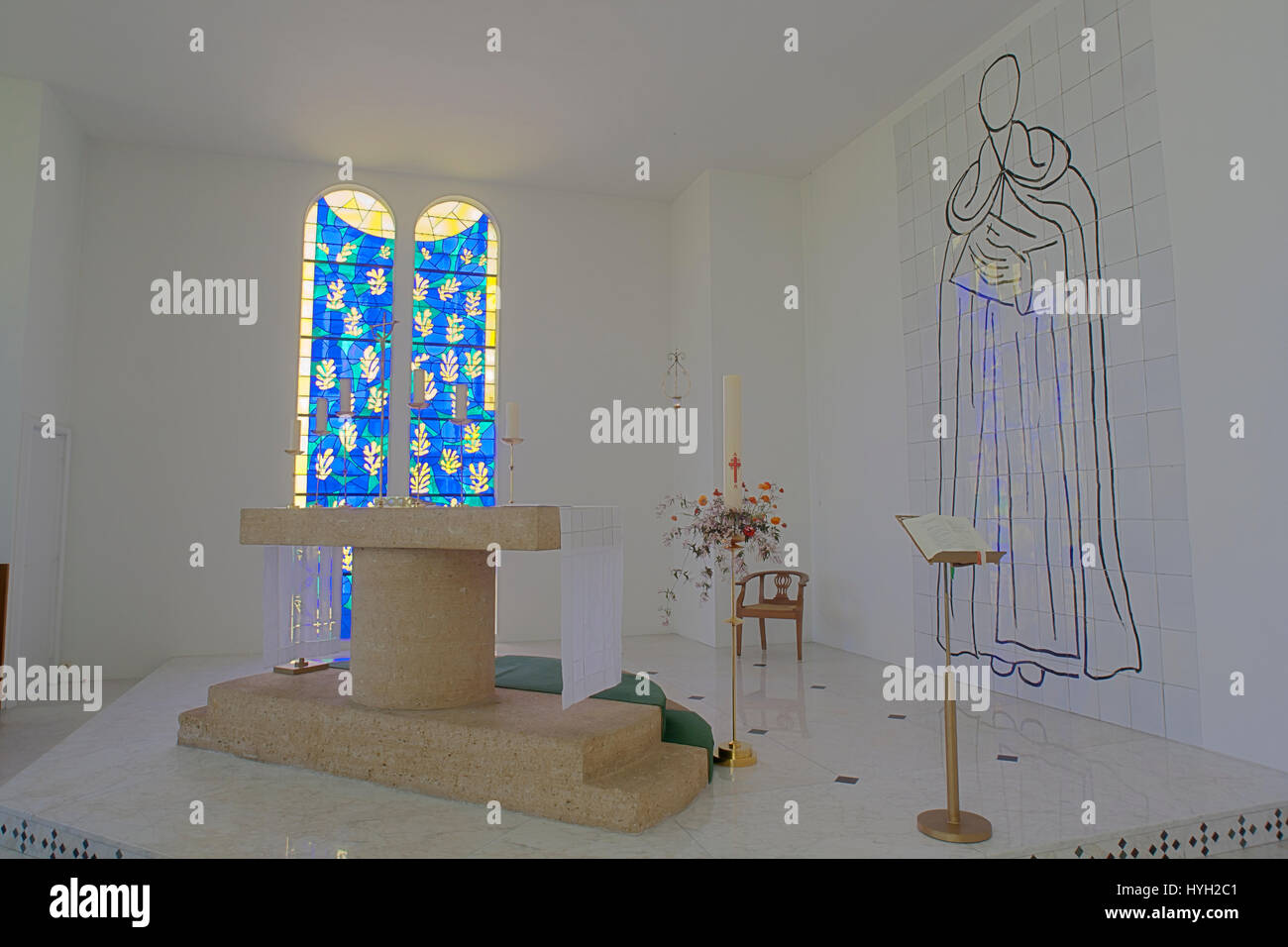 Frankreich, Alpes-Maritimes (06), Vence, la Chapelle du Rosaire Dite Chapelle Matisse (erwähnen Obligatoire, © Folge H. Matisse) / / Frankreich, Alpes Mar Stockfoto