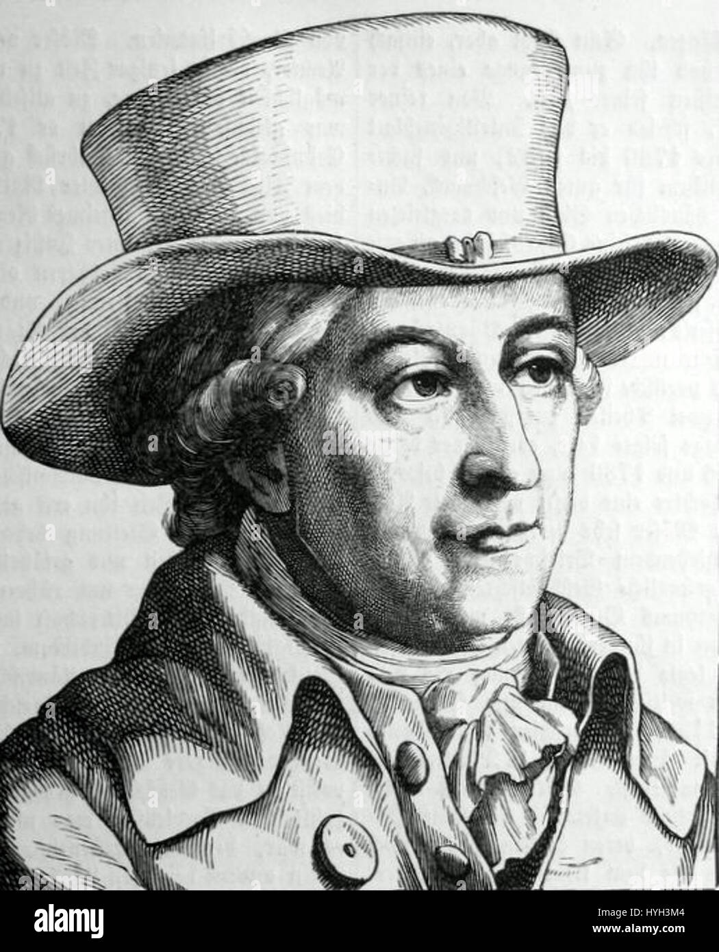 Justus Moeser war ein deutscher Historiker und Jurist, der für seine Rechtswerke und die Geschichte des Heiligen Römischen Reiches bekannt war. Sein Stipendium beeinflusste das deutsche politische Denken und die rechtlichen Rahmenbedingungen des 18. Jahrhunderts. Stockfoto