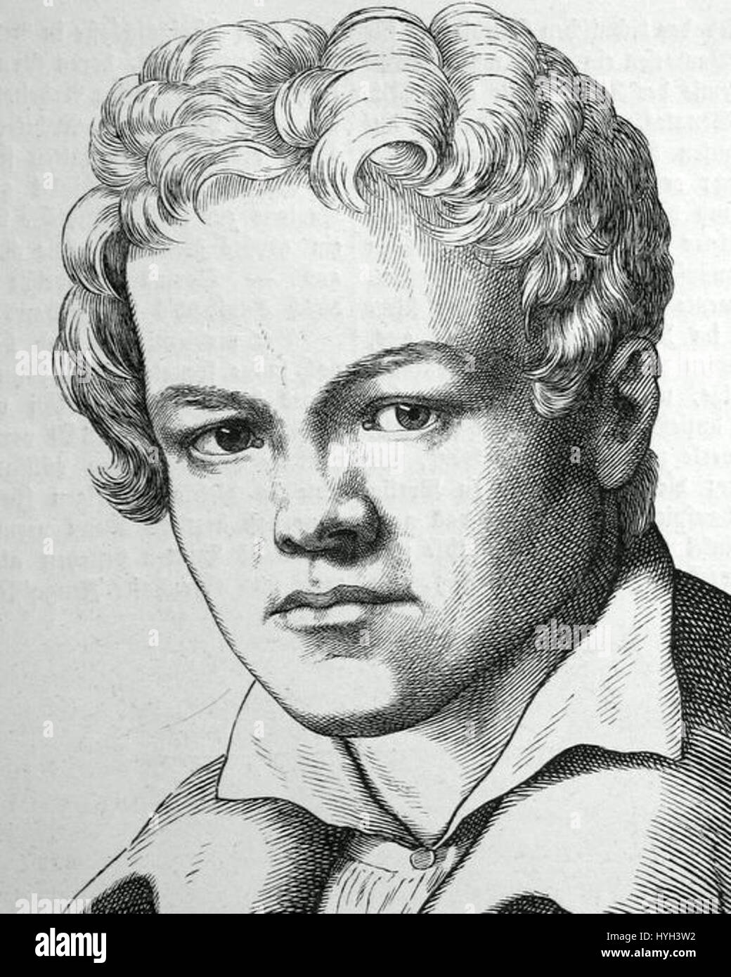 Karl Friedrich Schinkel war ein deutscher Architekt und Maler, bekannt für seinen neoklassizistischen Stil und seine Beiträge zur Architekturgestaltung. Seine Werke, die oft eine idealisierte Vision von Schönheit und Harmonie widerspiegelten, waren maßgeblich an der Entwicklung der europäischen Architektur und Kunst des 19. Jahrhunderts beteiligt. Stockfoto