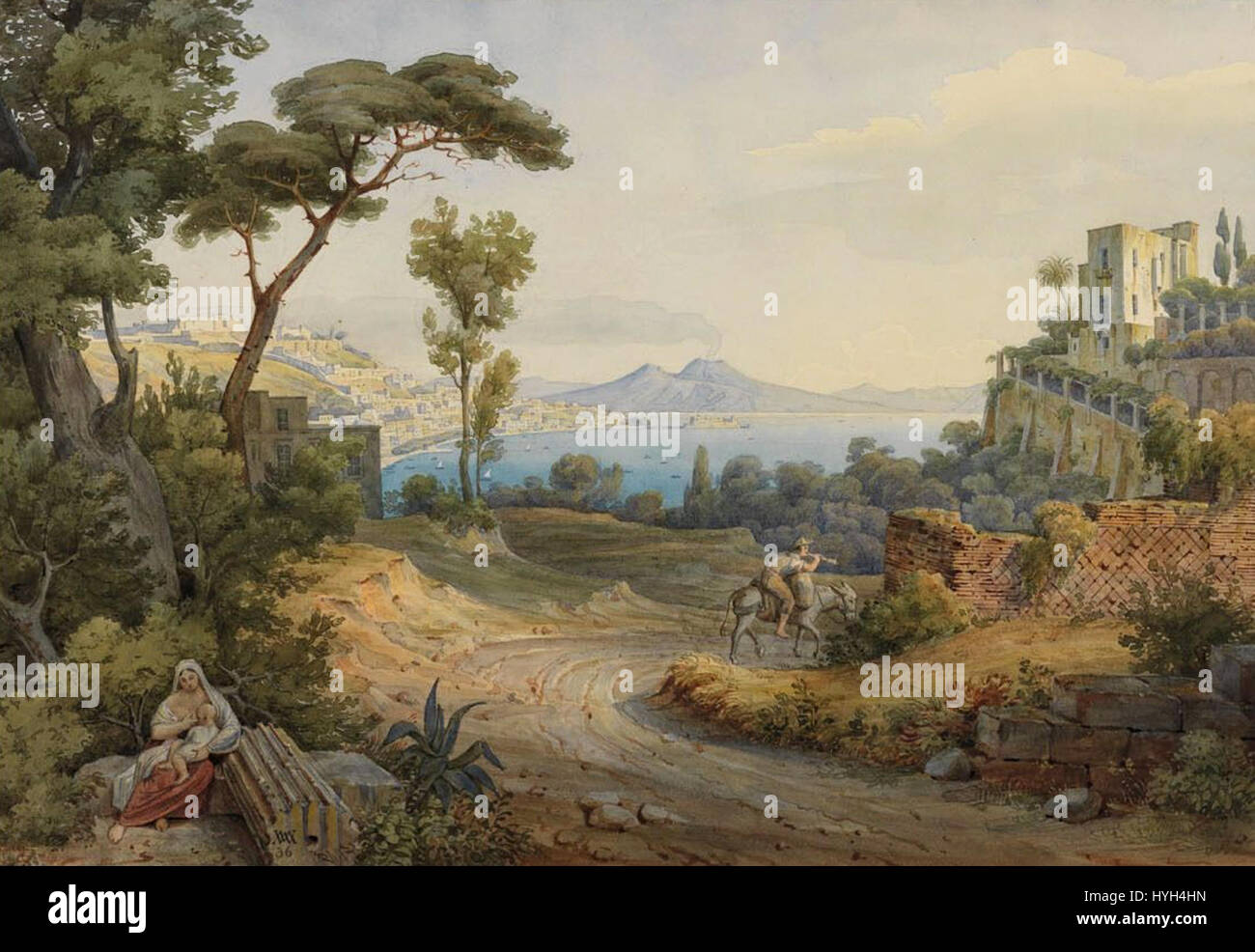 Naples von Rudolf Wiegmann 1836 Stockfoto