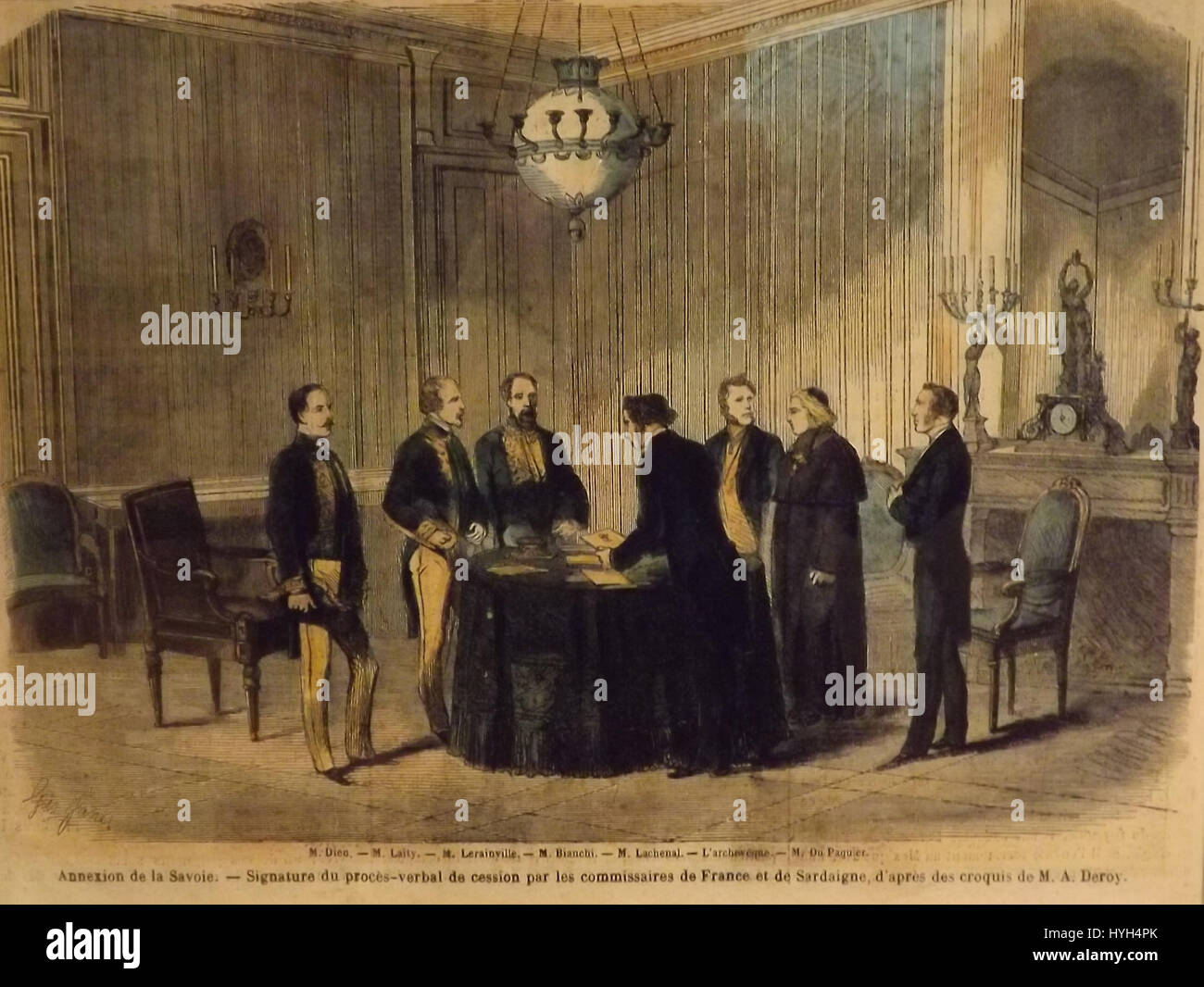Unterschrift Savoie 14 Juni 1860 Stockfoto