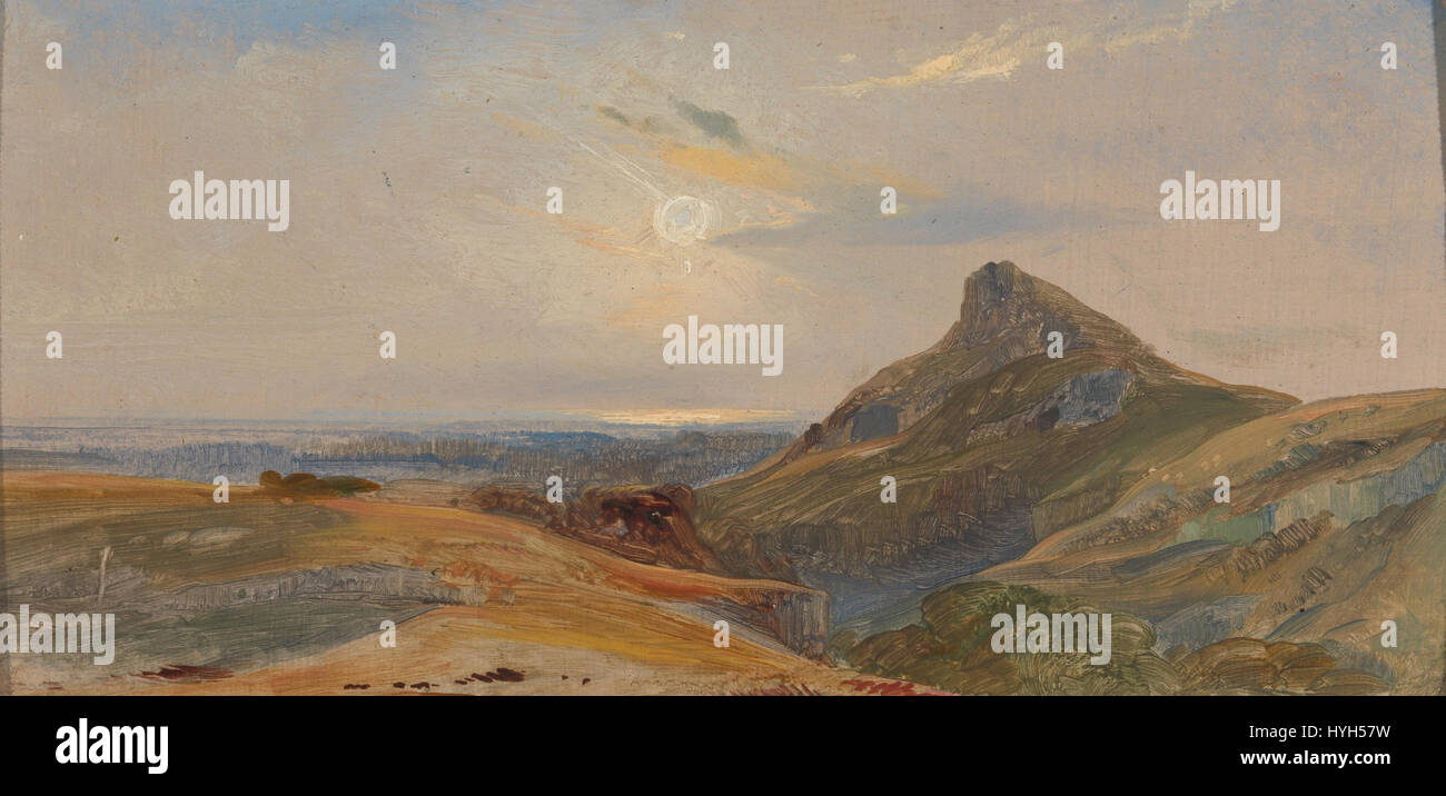 William James Mullers „Cleve Toot, near Bristol“ ist ein Landschaftsgemälde, das die Naturlandschaft in der Nähe von Bristol, England, darstellt. Das Werk spiegelt die Kunst des Künstlers wider, die Schönheit der englischen Landschaft einzufangen, mit besonderem Fokus auf den sanften Hügeln und der Verwendung von Licht und Farbe, um Atmosphäre zu erwecken. Es ist ein bedeutendes Beispiel für englische Landschaftskunst des 19. Jahrhunderts. Stockfoto