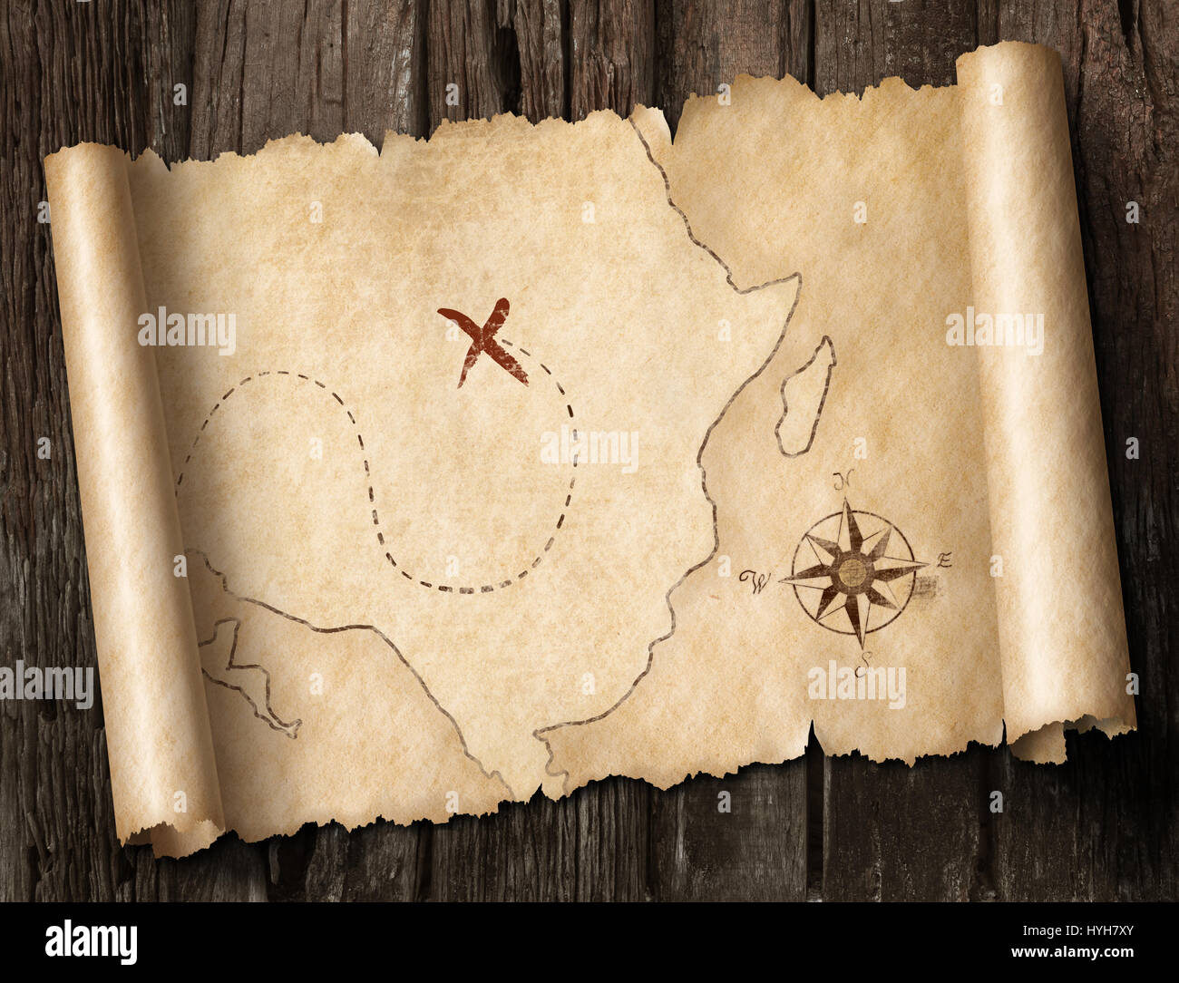Treasure Map 3d illustration Stockfoto