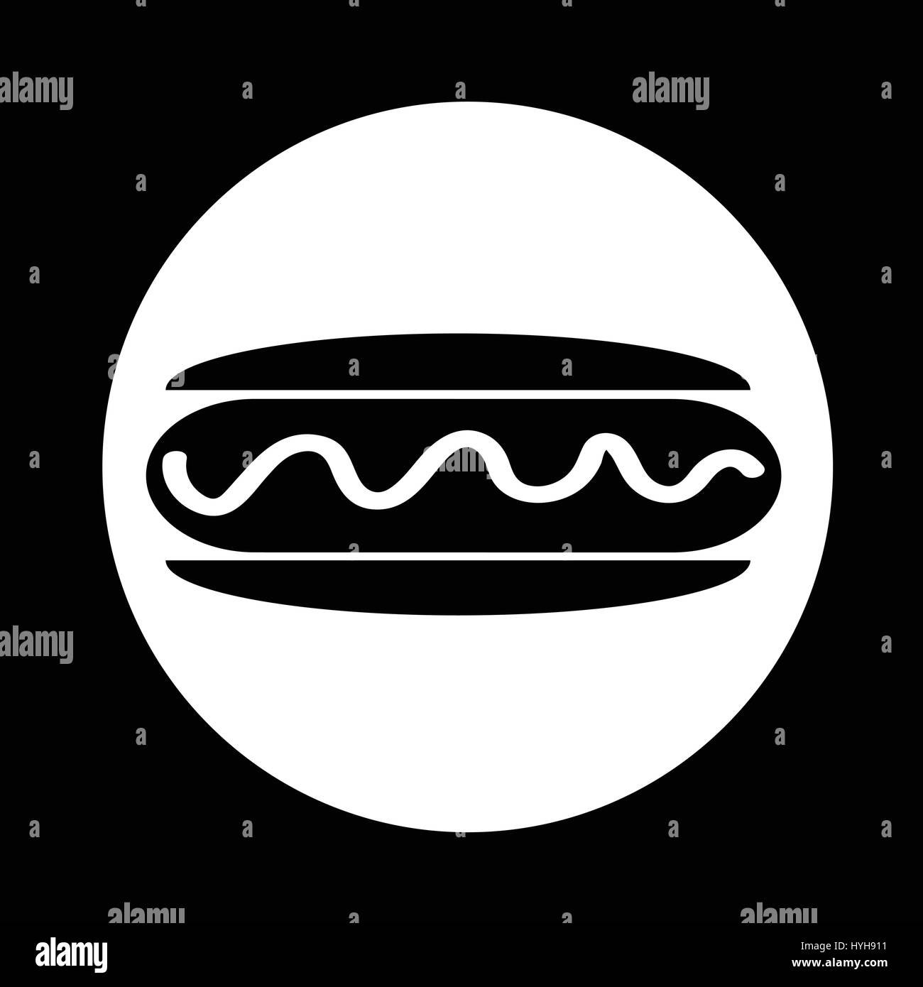 Wurst-Hot-Dog-Symbol Stock Vektor