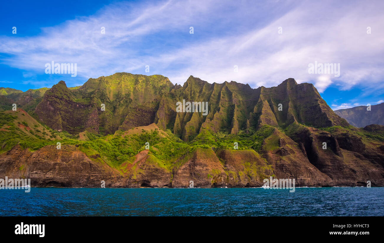 Landschaftsansicht der Na Pali Küste, Kauai, Hawaii, USA Stockfoto