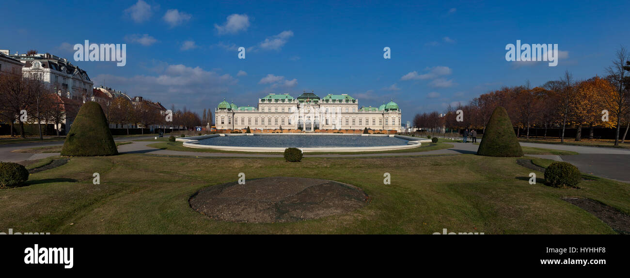 Panorama des oberen Belvedere, Wien Stockfoto