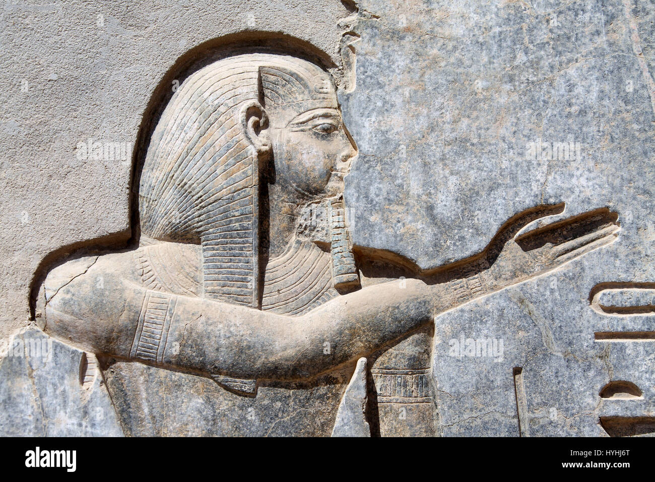 Pharao Ramses ll an seinem Denkmal-Tempel in Luxor Stockfoto