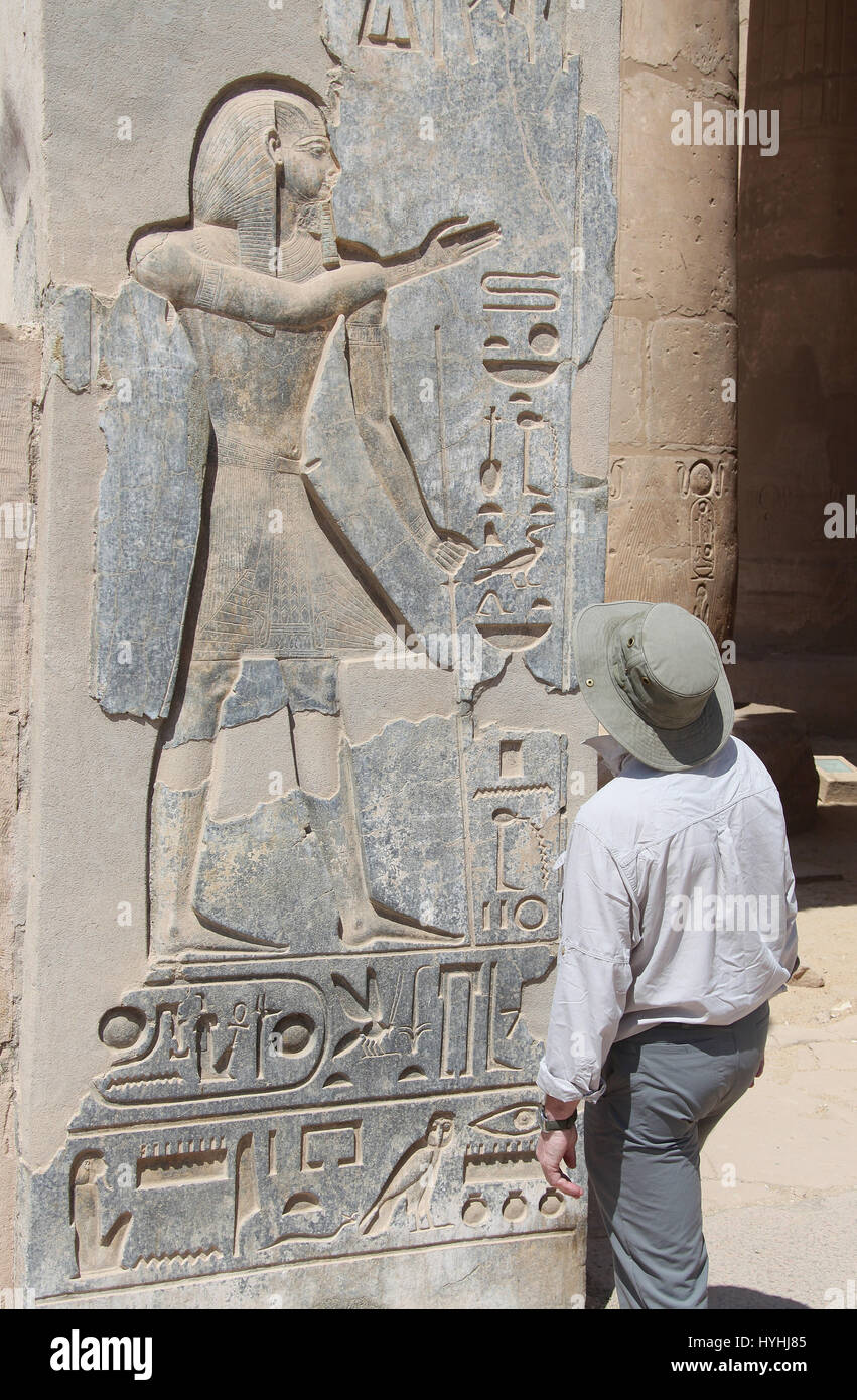 Pharao Ramses ll an seinem Denkmal-Tempel in Luxor Stockfoto