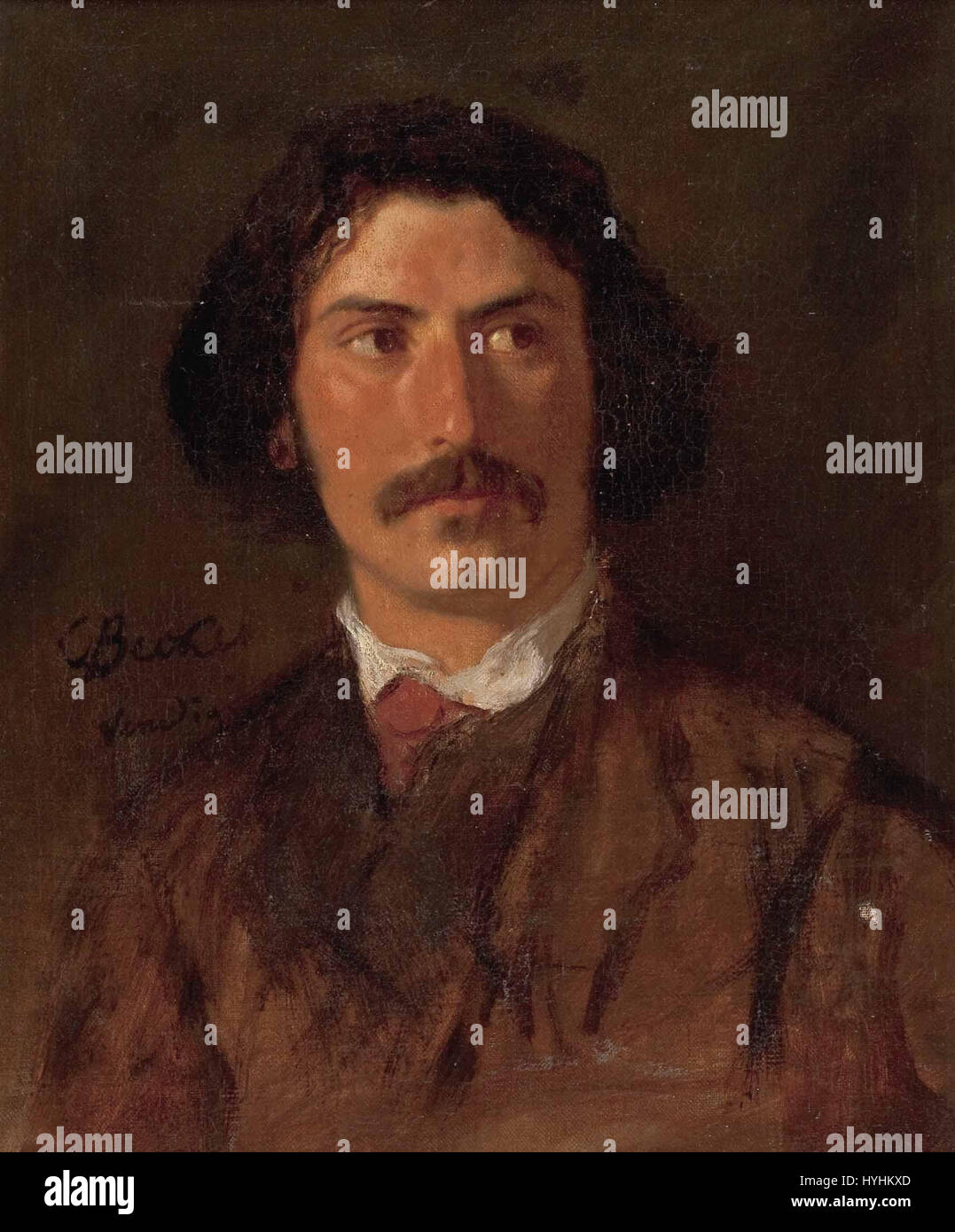 Carl Ludwig Friedrich Becker Portrait Anselm Feuerbach Stockfotografie