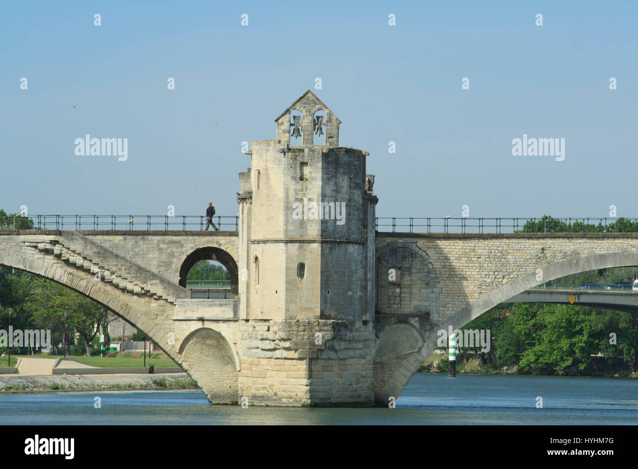 Frankreich, Vaucluse, Avignon, Brücke St. Benezet und die Kapelle Saint-Nicolas Stockfoto