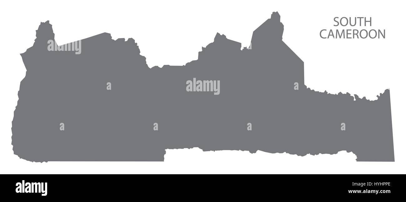 Südlichen Kamerun Provinz Karte grau Abbildung silhouette Stock Vektor